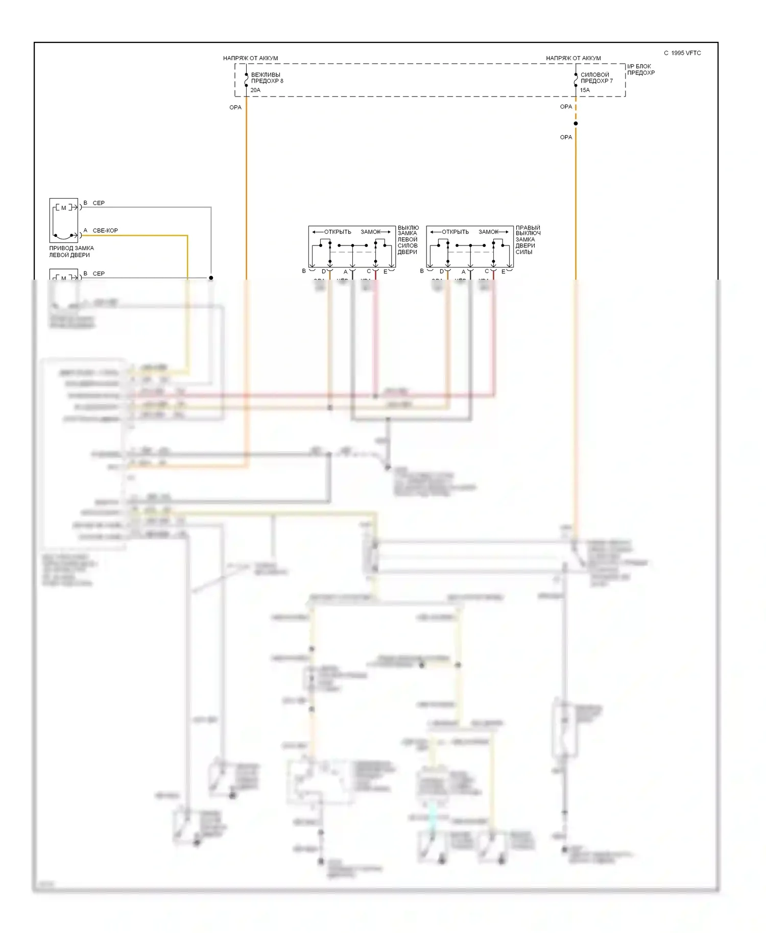 Camaro Chevrolet IV (1992-1998): Электросхема замка силовой двери 