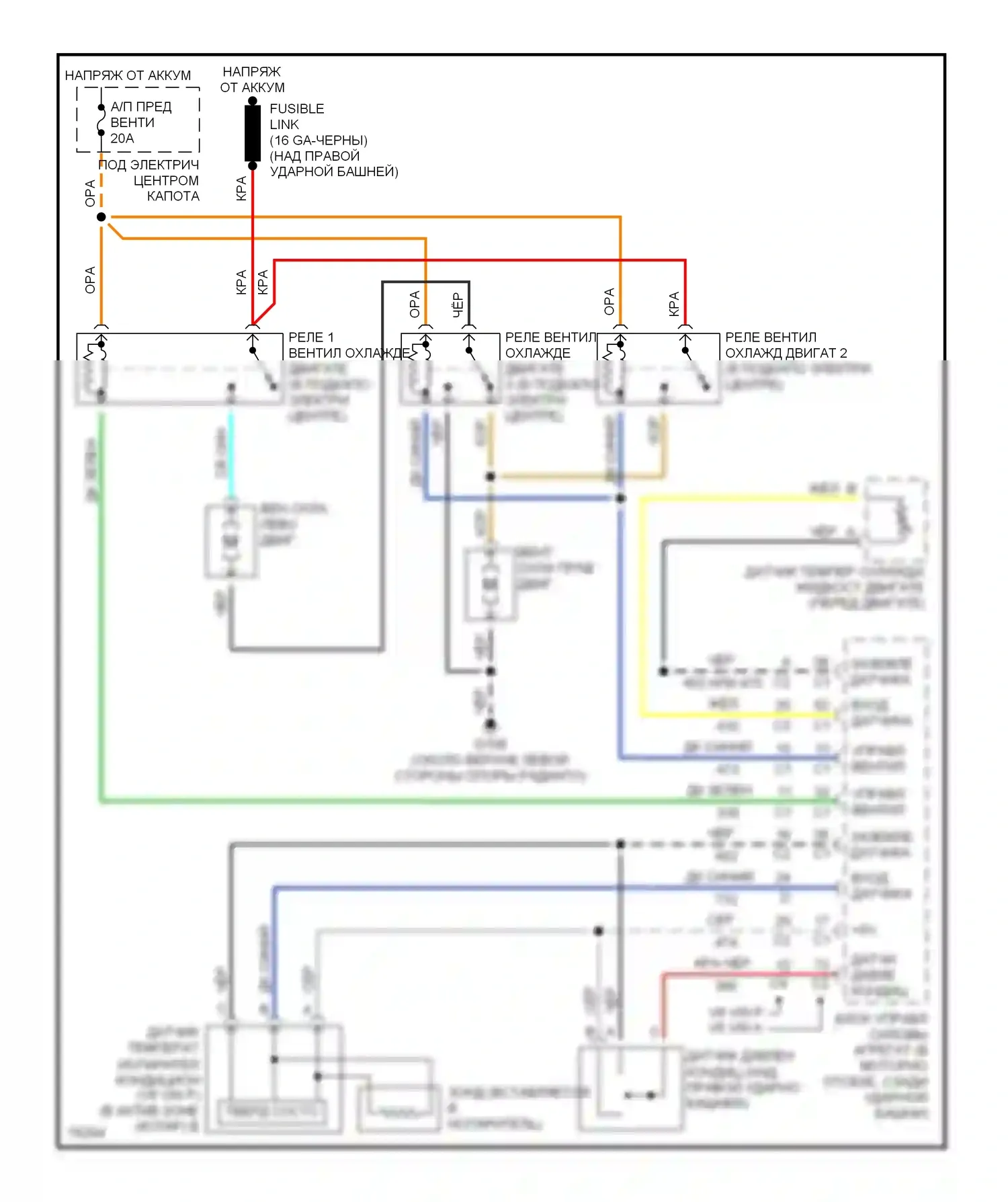 Camaro Chevrolet IV (1992-1998): Электросхема вентилятора охлаждения 