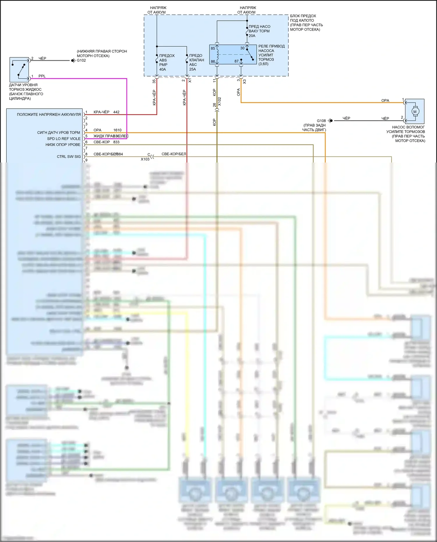 Camaro Chevrolet V рестайлинг (2013-2015): Антиблокировочная система abs электросхема (1 из 2) 