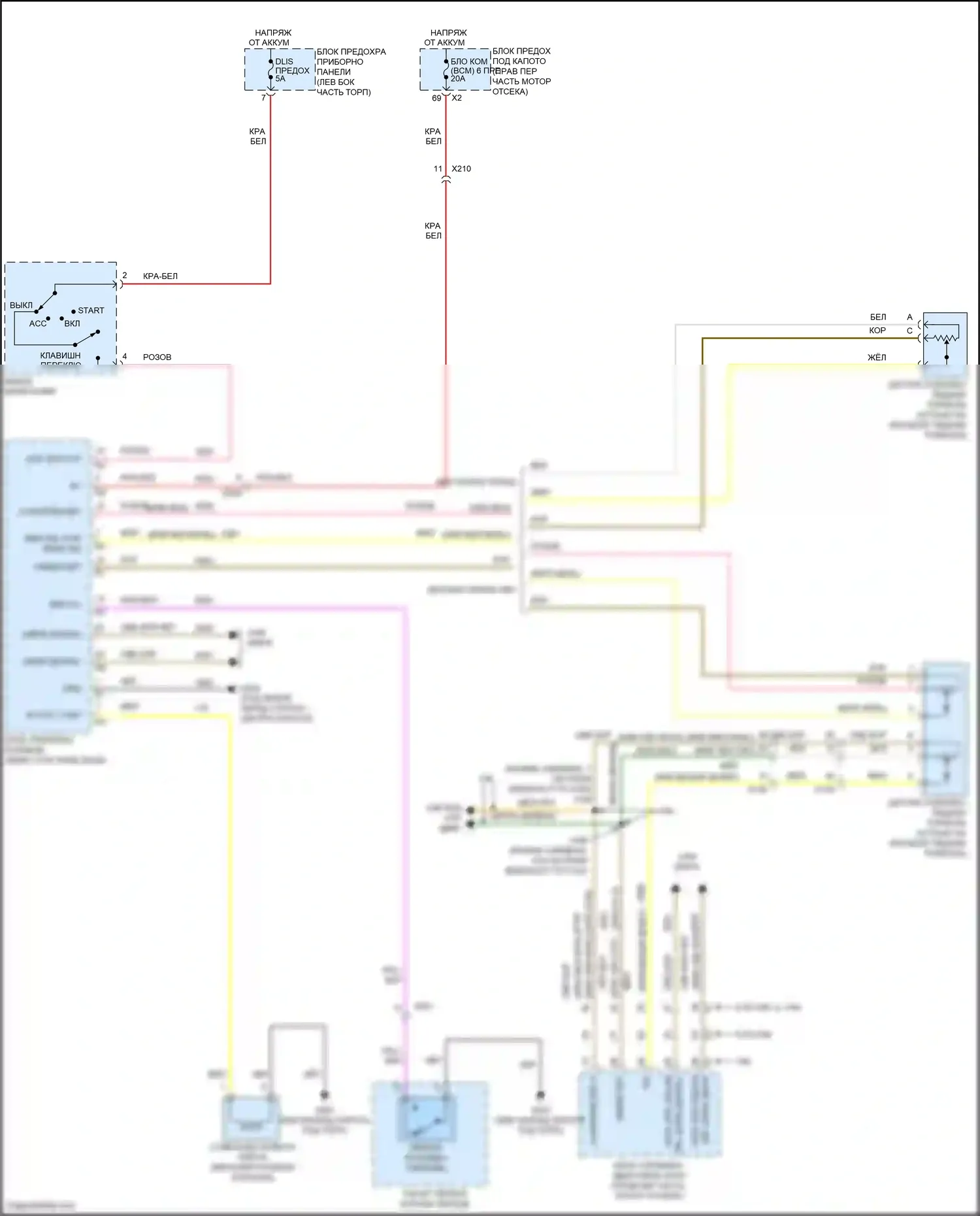 Camaro Chevrolet V рестайлинг (2013-2015): Электросхема электромагнита замка зажигания 