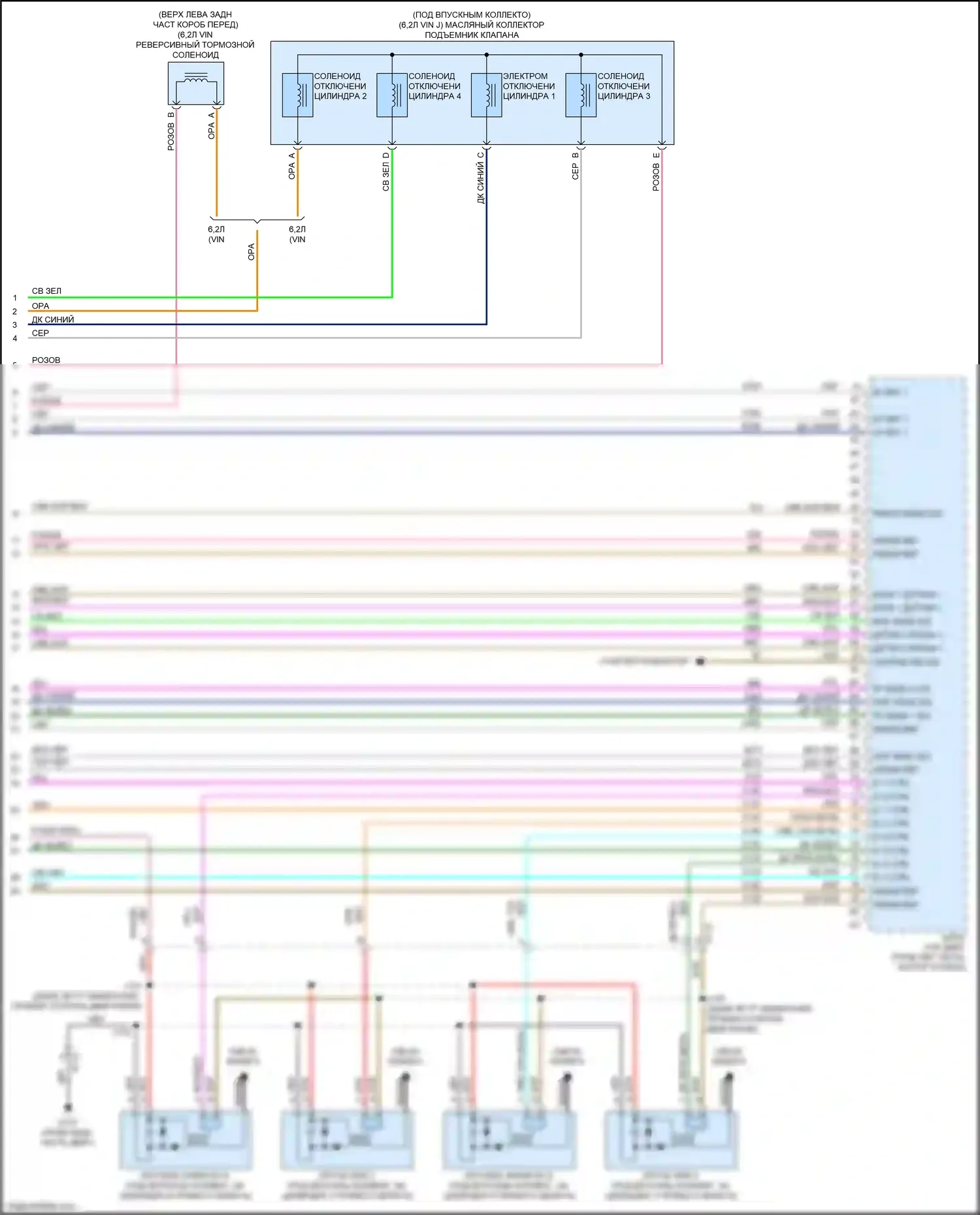 Camaro Chevrolet V рестайлинг (2013-2015): Электросхема двигателя 6.2l vin w (6 из 6) 