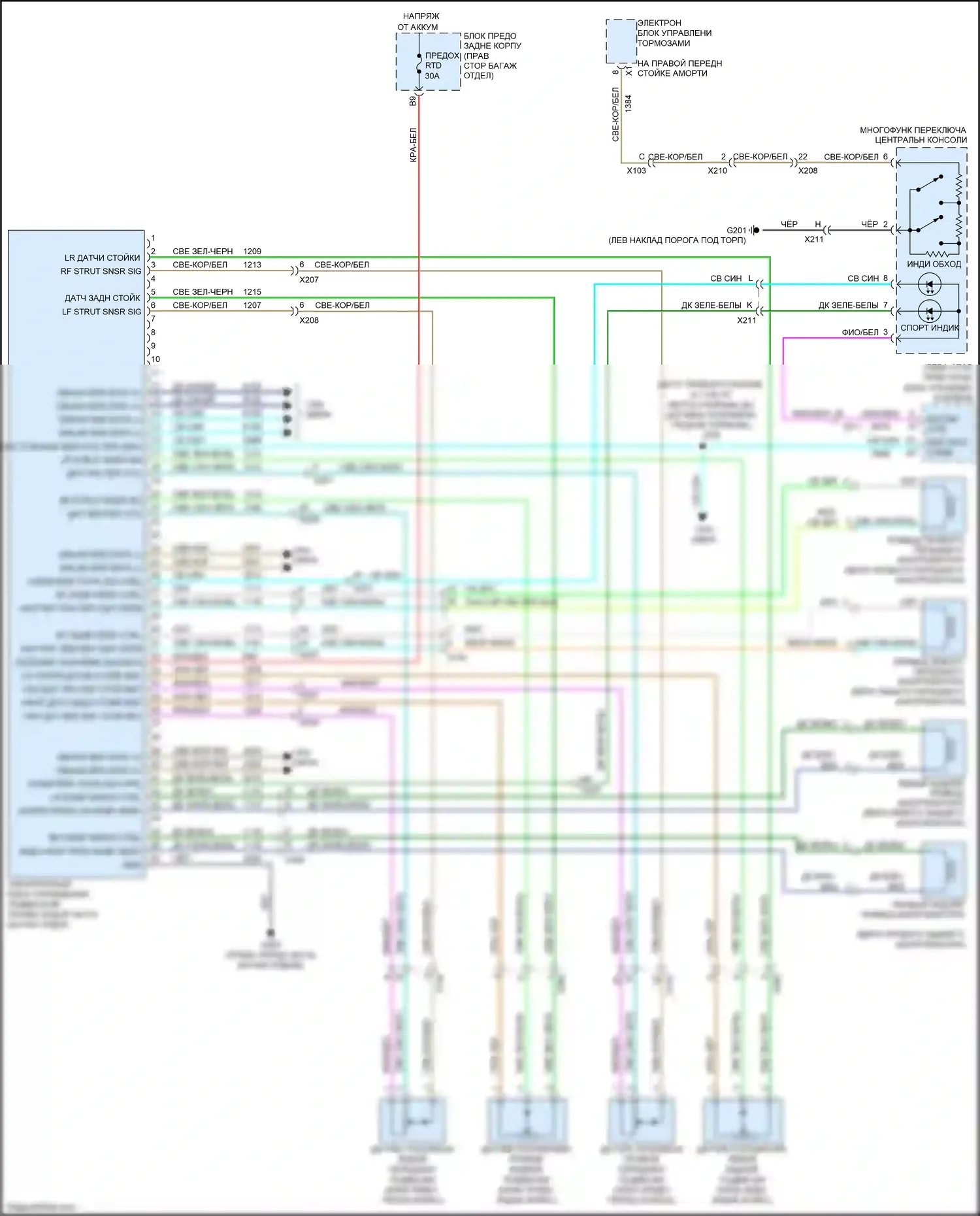 Camaro Chevrolet V рестайлинг (2013-2015): Электросхема электронной подвески 