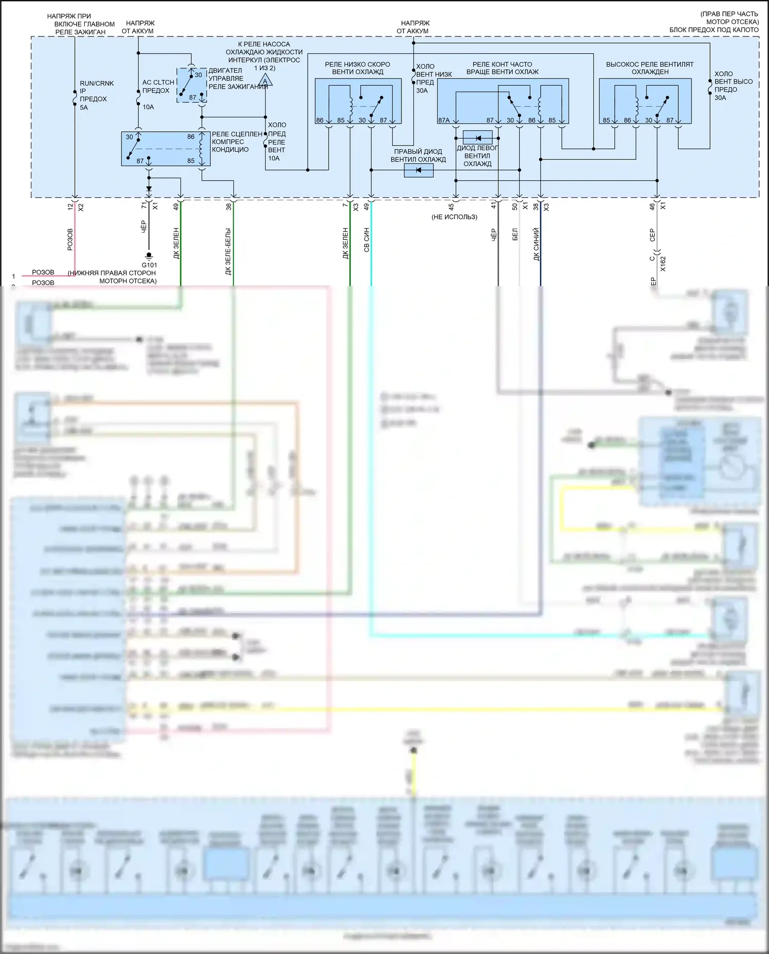 Camaro Chevrolet V рестайлинг (2013-2015): Электросхема ручного кондиционера (2 из 2) 