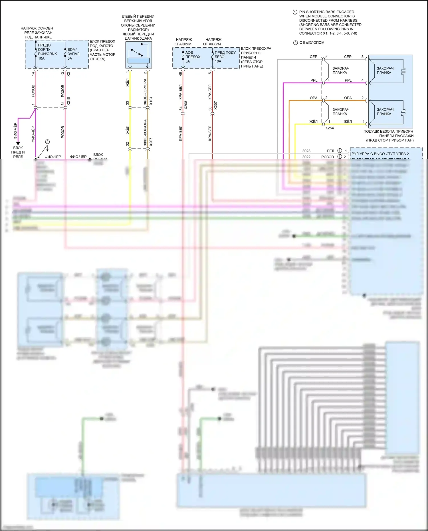 Camaro Chevrolet V рестайлинг (2013-2015): Электросхема подушек безопасности (2 из 2) 