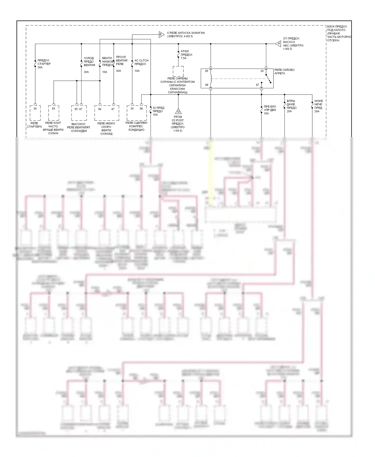 Camaro Chevrolet V (2009-2013): Электросхема блока предохранителей реле (2 из 5) 