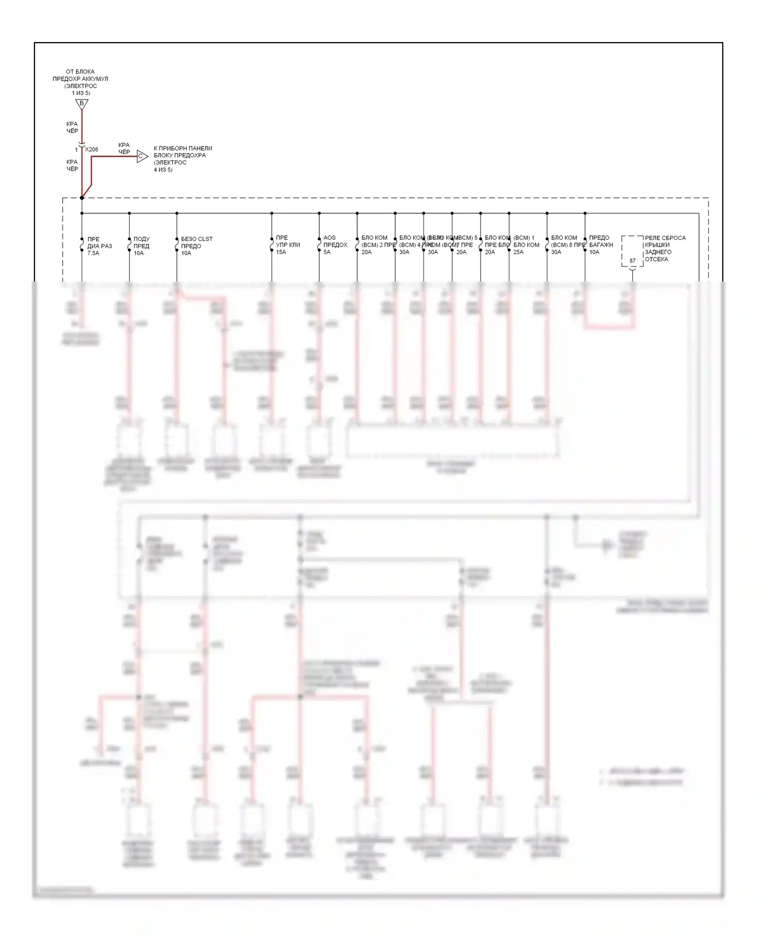 Camaro Chevrolet V (2009-2013): Электросхема блока предохранителей реле (3 из 5) 