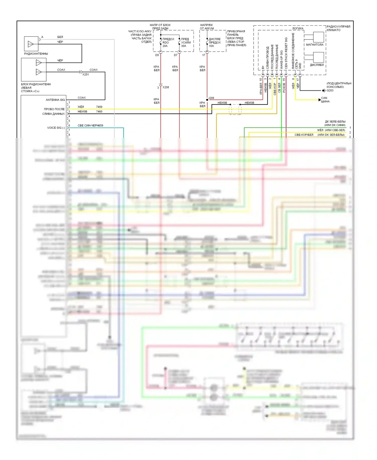 Camaro Chevrolet V (2009-2013): Электросхема магнитолы премиум-класса (1 из 3) 