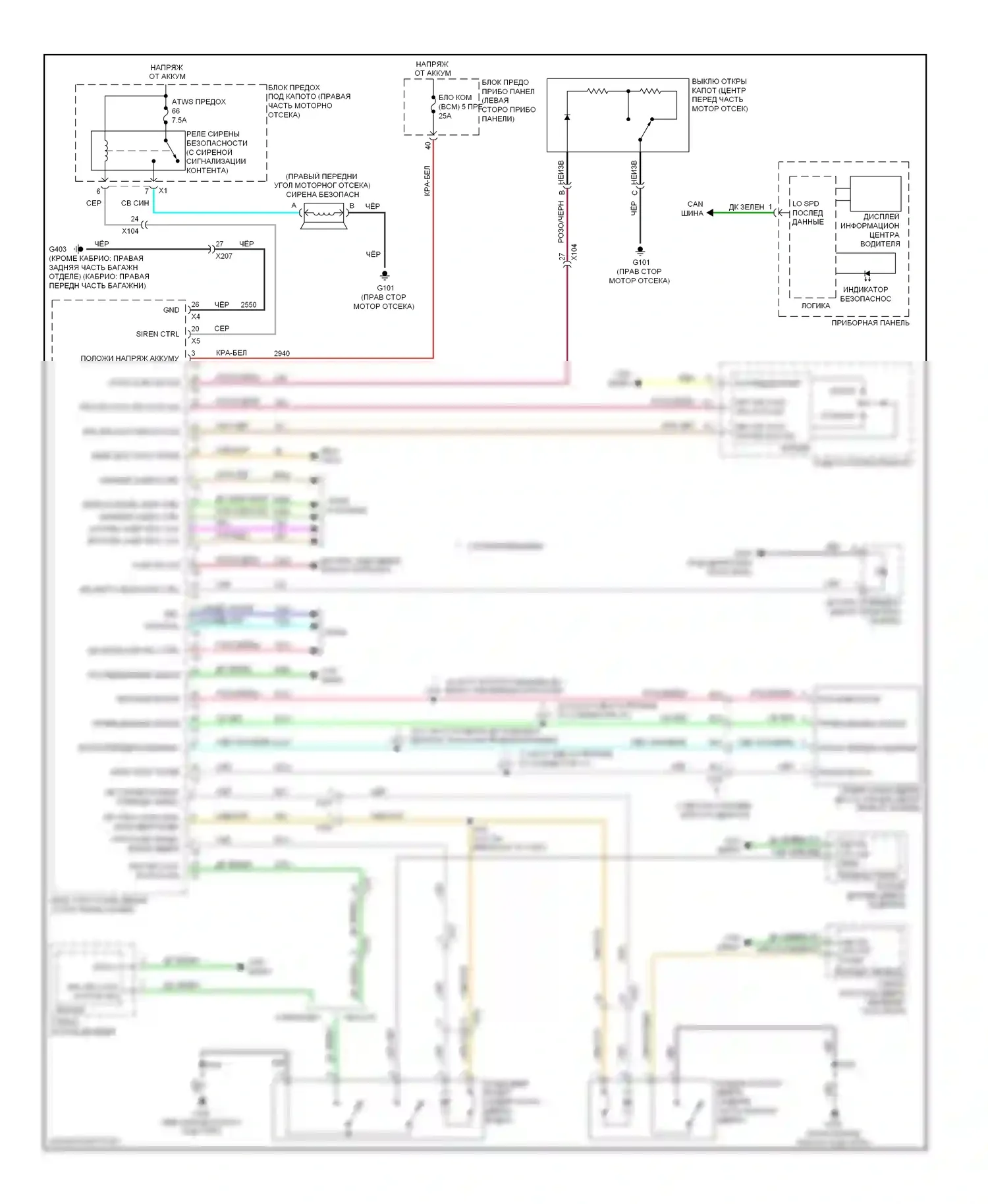 Camaro Chevrolet V (2009-2013): Электросхема защиты от взлома 