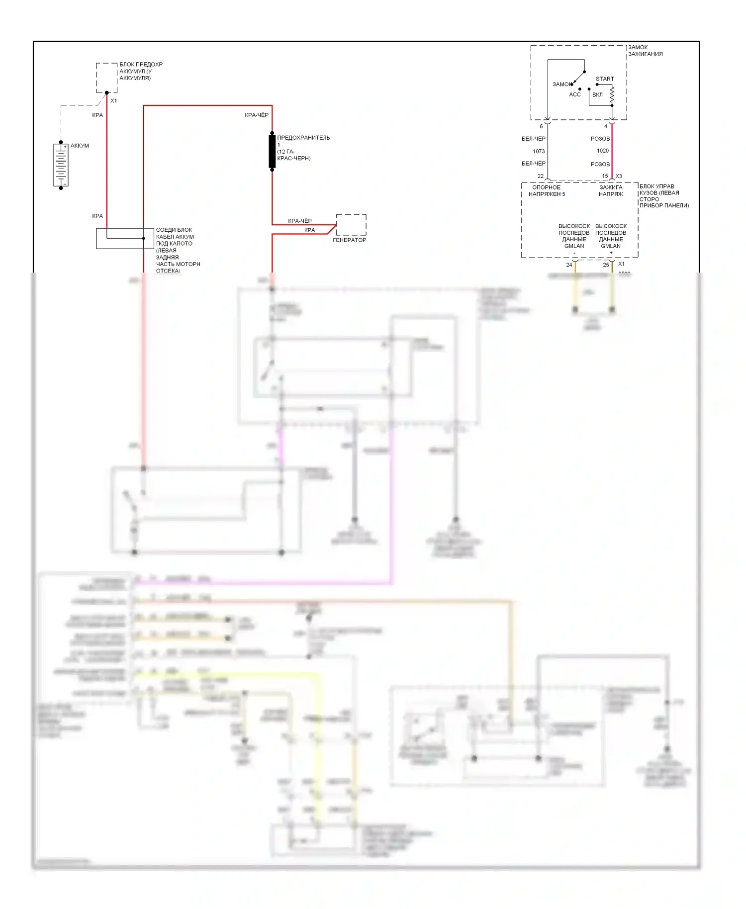 Camaro Chevrolet V (2009-2013): Электросхема стартера 