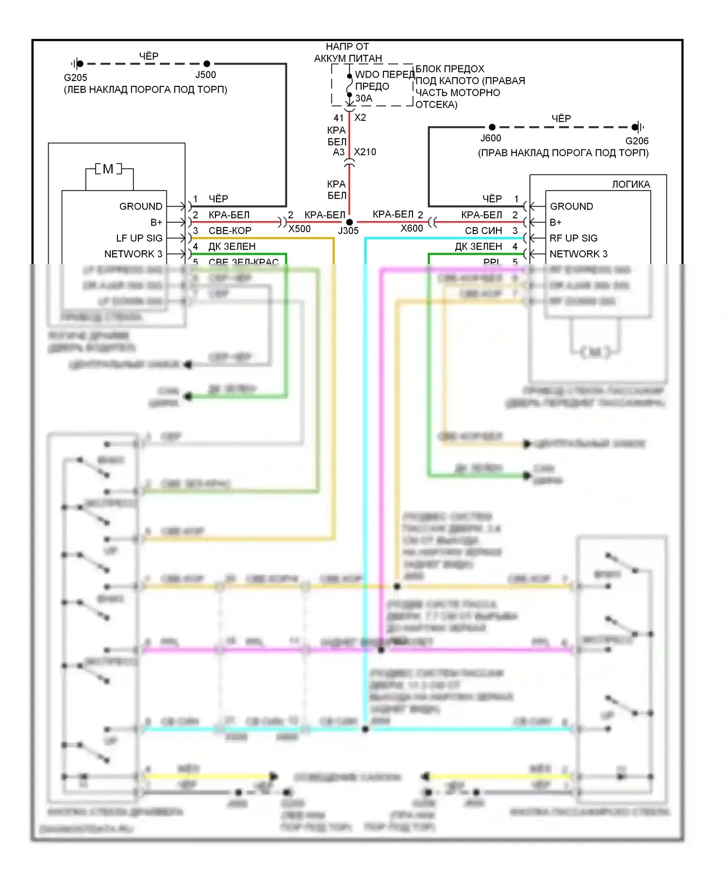Camaro Chevrolet V (2009-2013): Стеклоподъемники электросхема, купе 