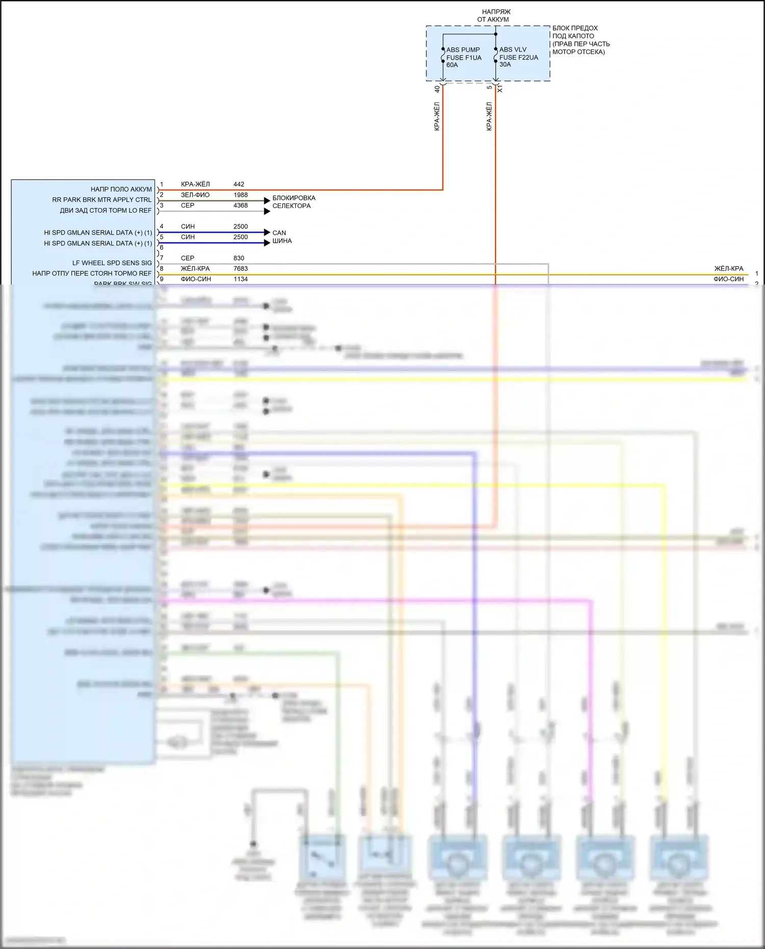 Camaro Chevrolet VI рестайлинг (2018-2024): 2,0л vin x, антиблокировочная система abs электросхема (1 из 2) 