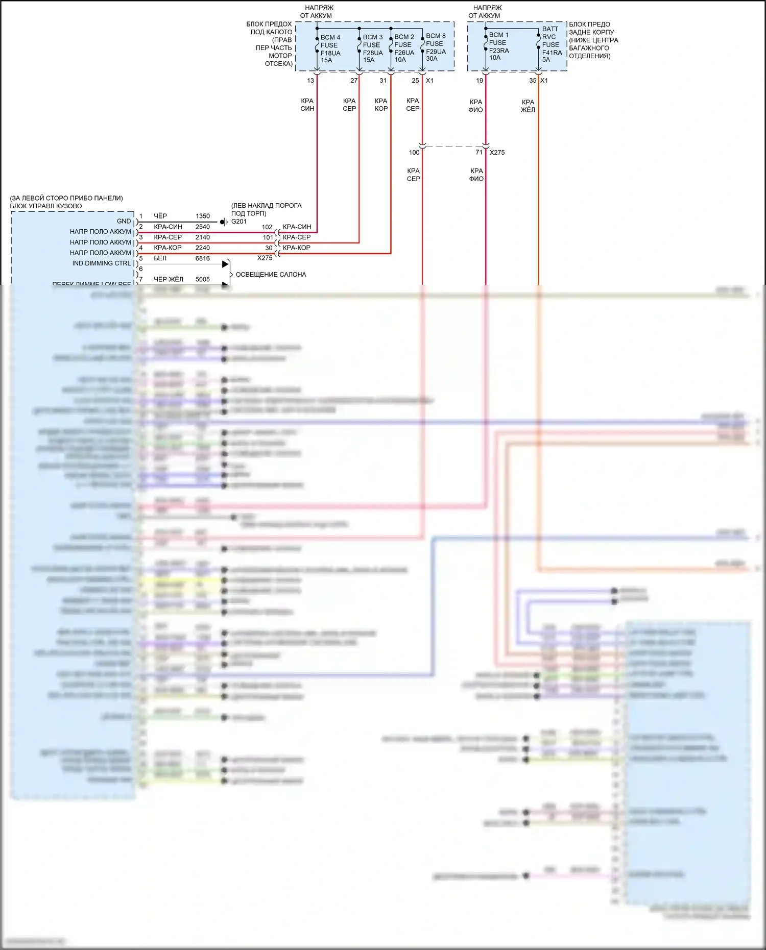 Camaro Chevrolet VI рестайлинг (2018-2024): Электросхема блоков управления кузовом (1 из 2) 