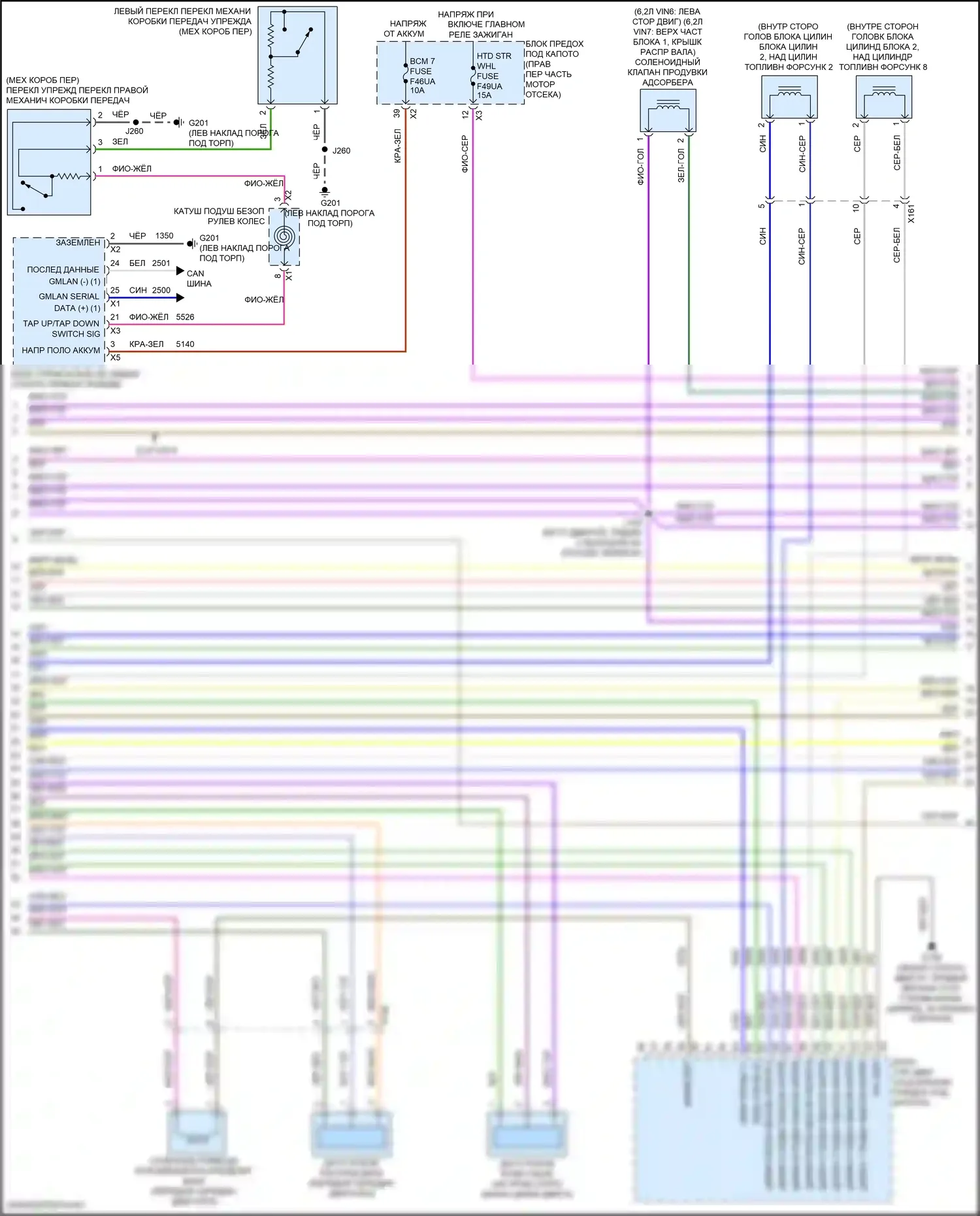 Camaro Chevrolet VI рестайлинг (2018-2024): Электросхема двигателя 6.2l vin 6 (6 из 9) 