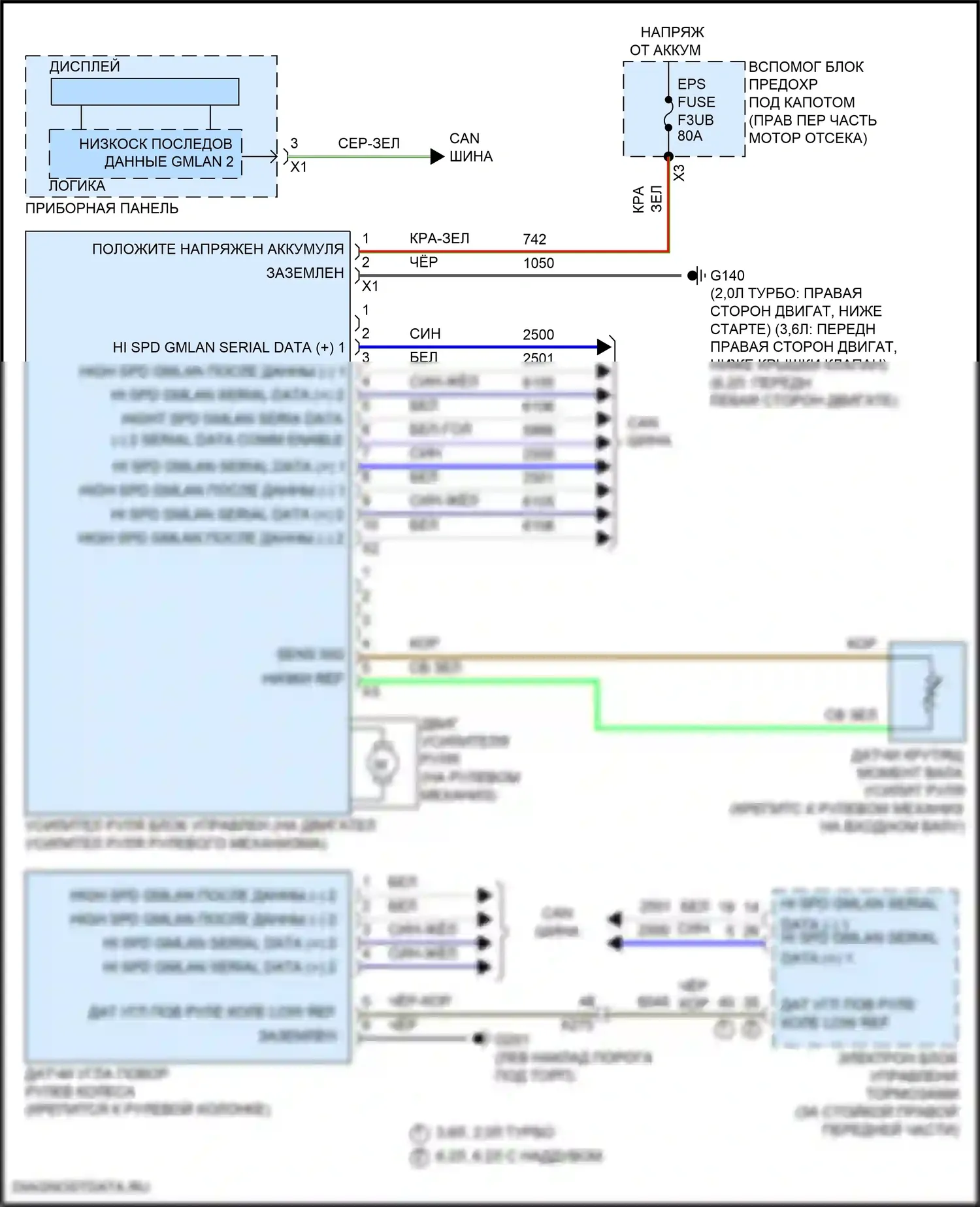 Camaro Chevrolet VI рестайлинг (2018-2024): Электросхема электроусилителя руля 