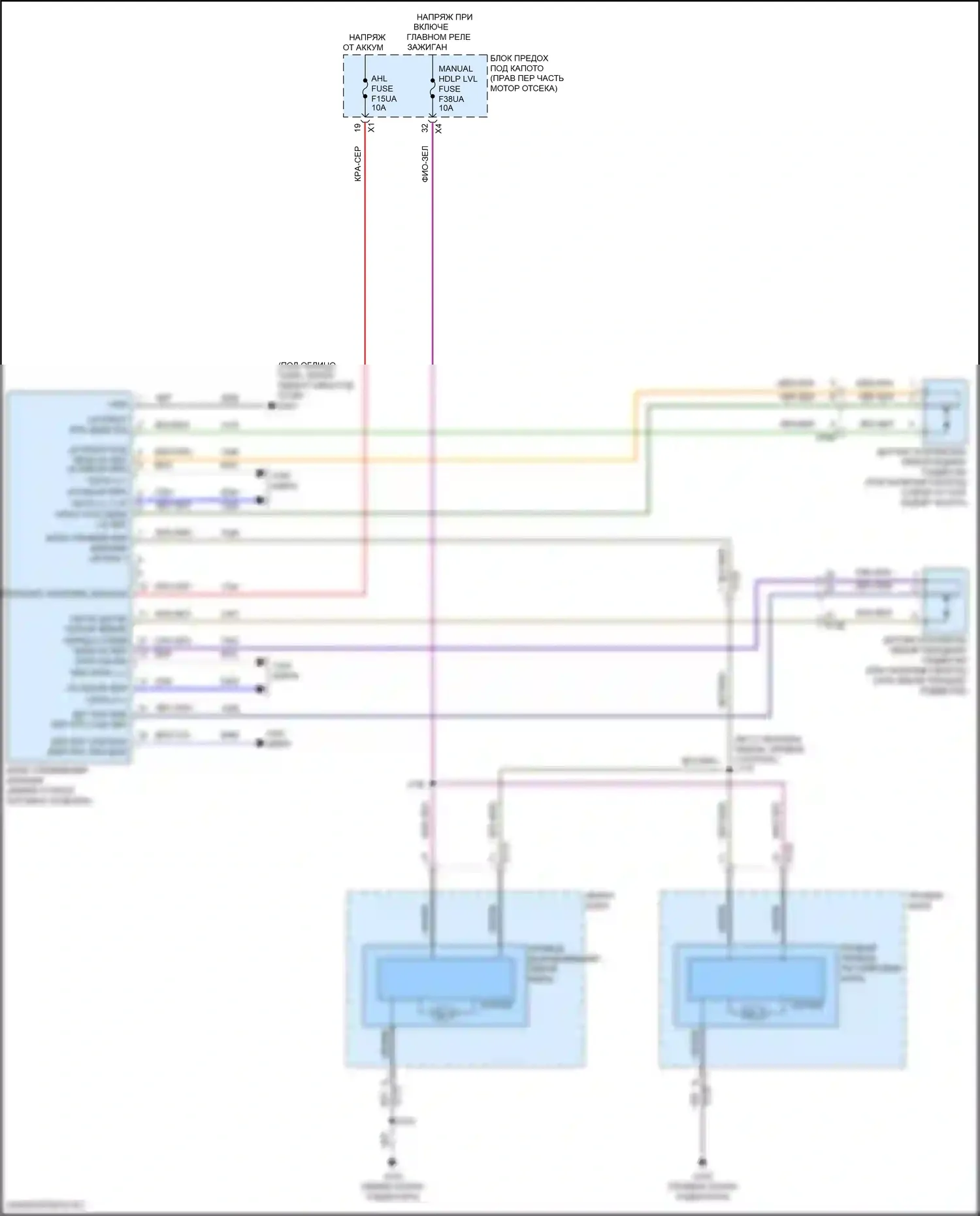 Camaro Chevrolet VI рестайлинг (2018-2024): Электросхема корректора фар 