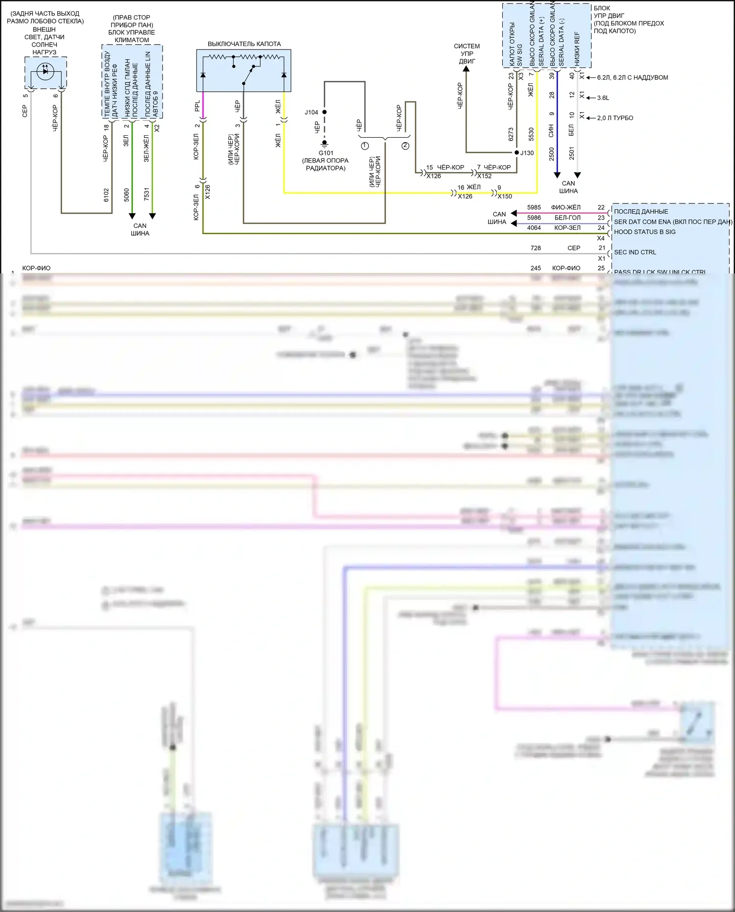 Camaro Chevrolet VI рестайлинг (2018-2024): Электросхема центрального замка (4 из 4) 