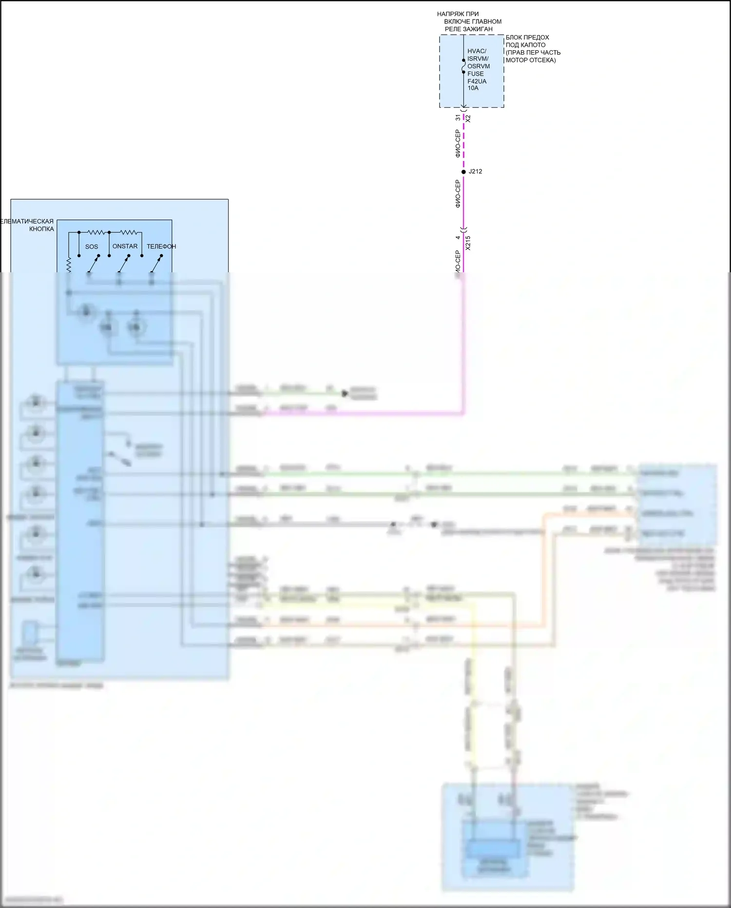 Camaro Chevrolet VI рестайлинг (2018-2024): Электросхема электрохромного зеркала, без полного видео дисплея 