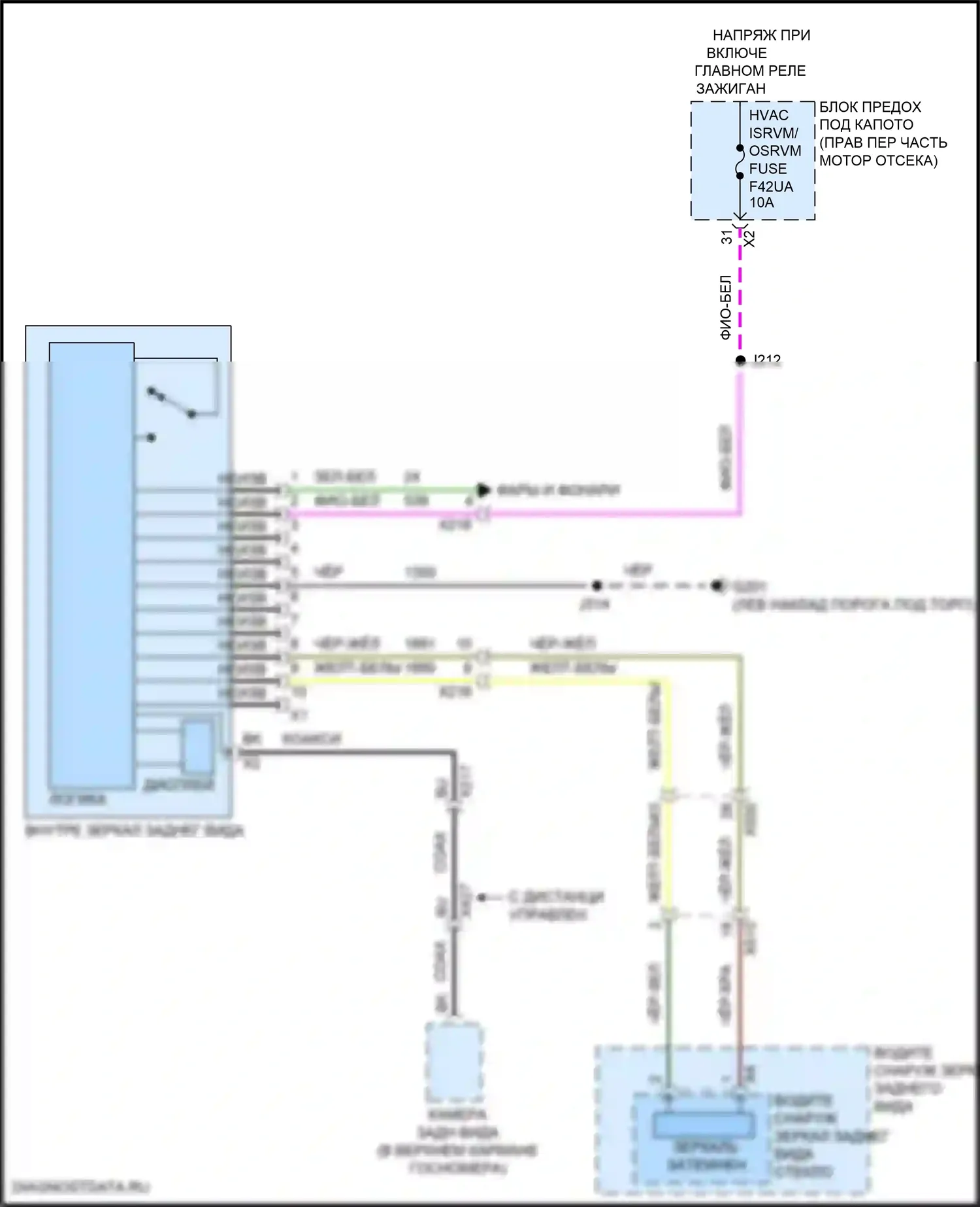 Camaro Chevrolet VI рестайлинг (2018-2024): Электросхема электрохромного зеркала с полным дисплеем видео 