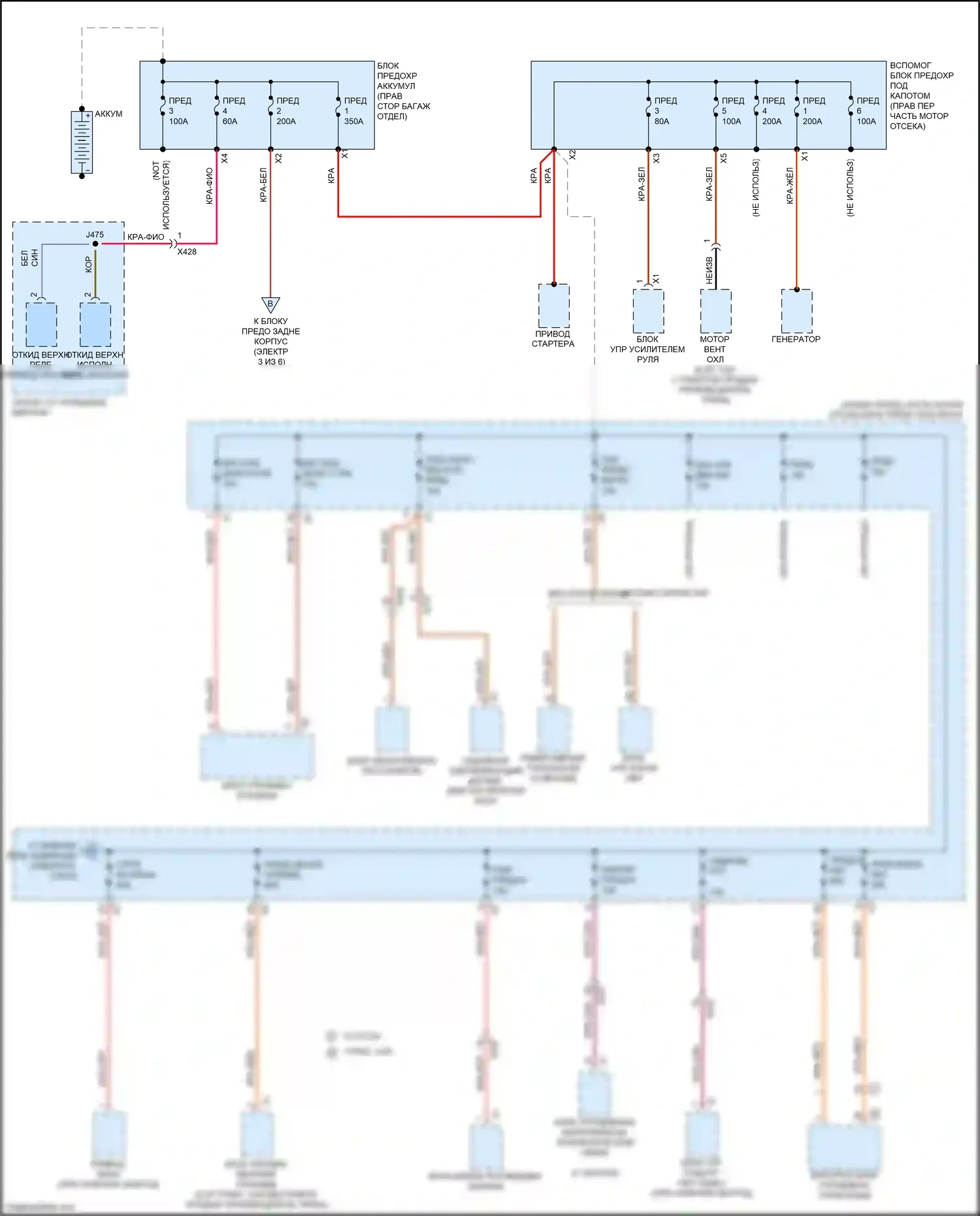 Camaro Chevrolet VI (2015-2018): Электросхема блока предохранителей реле (1 из 6) 