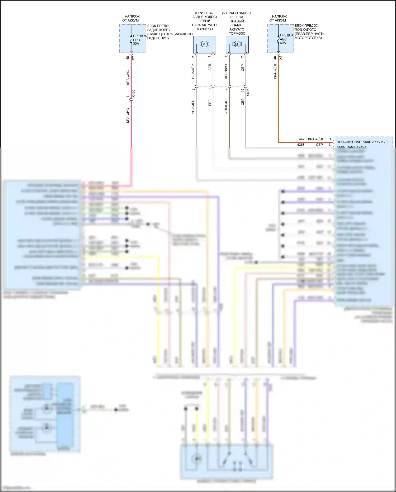 Camaro Chevrolet VI (2015-2018): Электросхема системы стояночного тормоза 