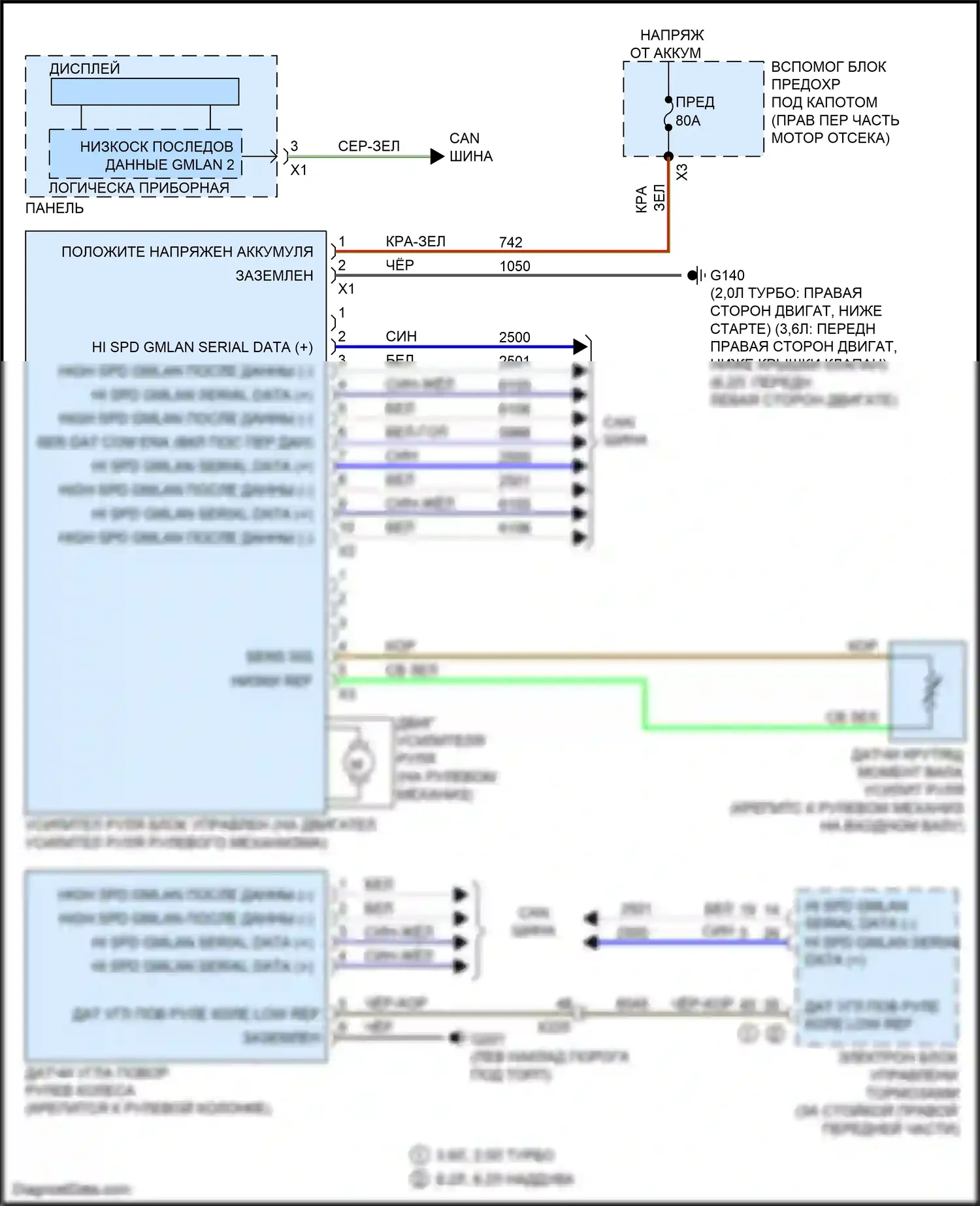 Camaro Chevrolet VI (2015-2018): Электросхема электроусилителя руля 