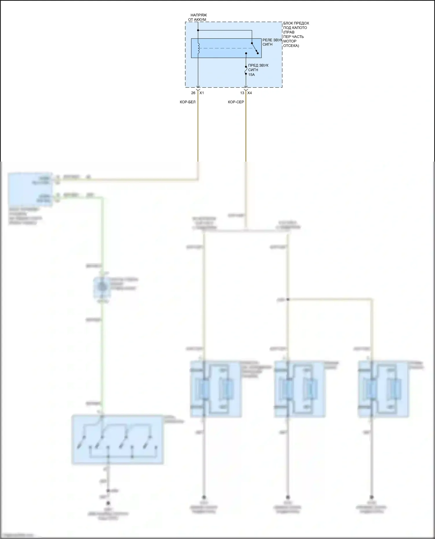 Camaro Chevrolet VI (2015-2018): Электросхема клаксона 