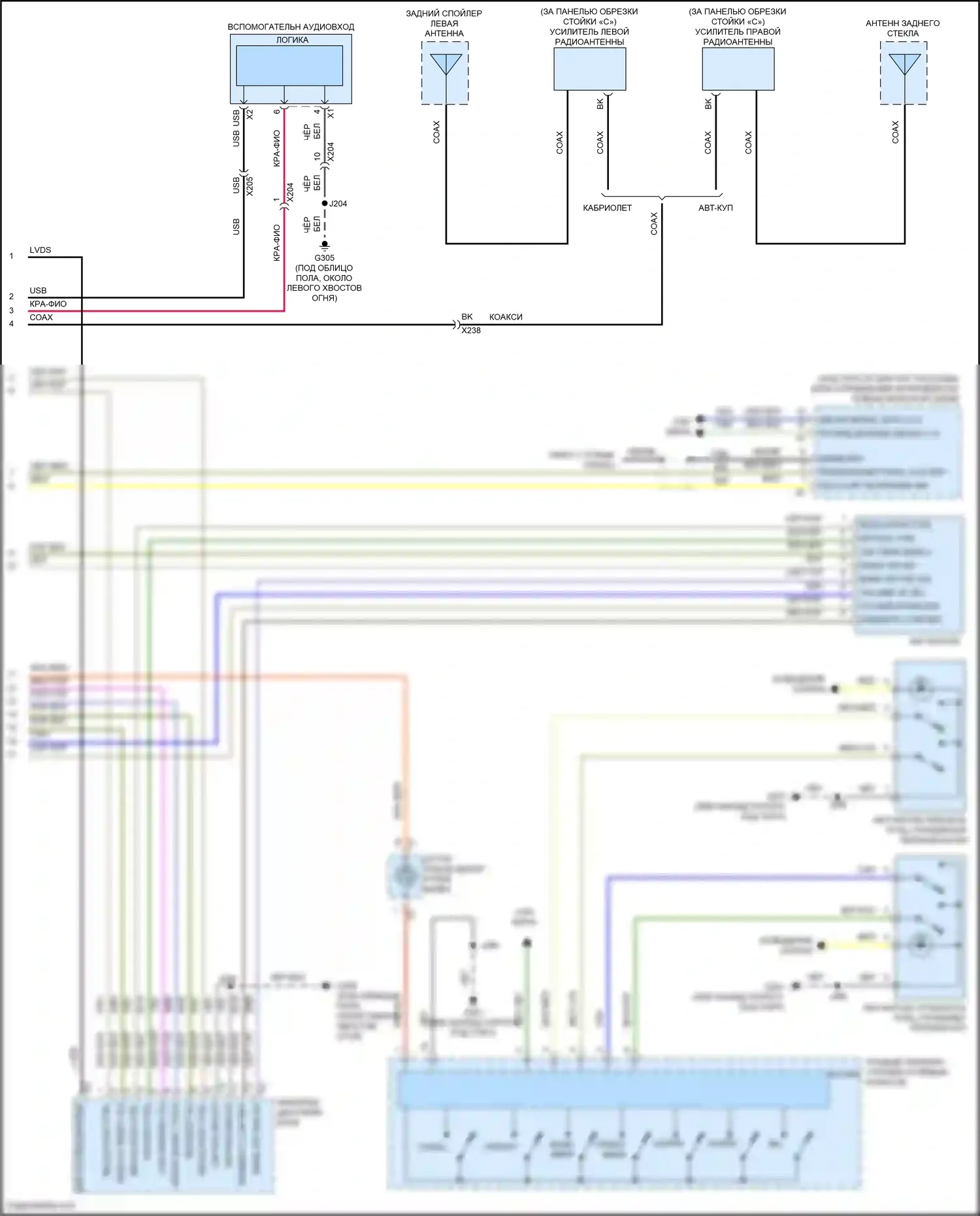 Camaro Chevrolet VI (2015-2018): Электросхема магнитолы, средний уровень без активных помех (2 из 2) 