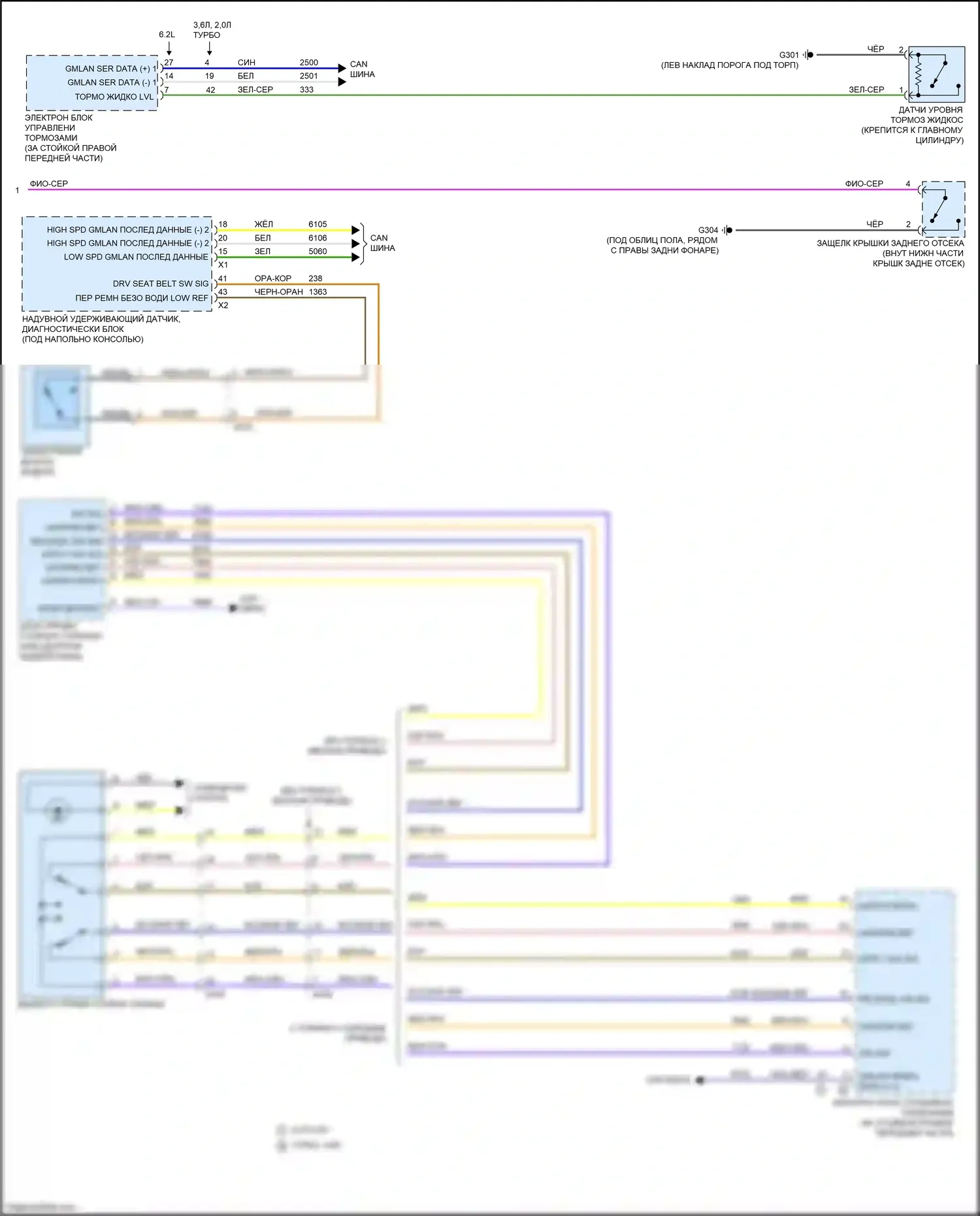Camaro Chevrolet VI (2015-2018): Электросхема помощников водителя (2 из 2) 