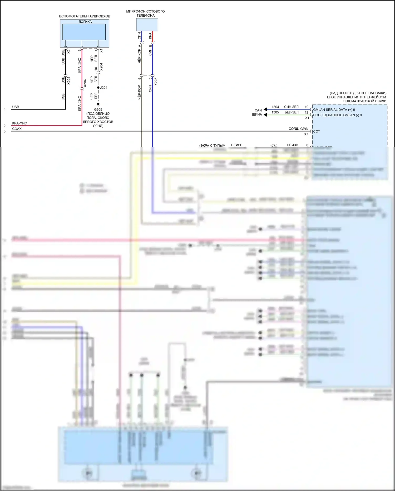 Camaro Chevrolet VI (2015-2018): Электросхема навигации, с усилителем (4 из 4) 