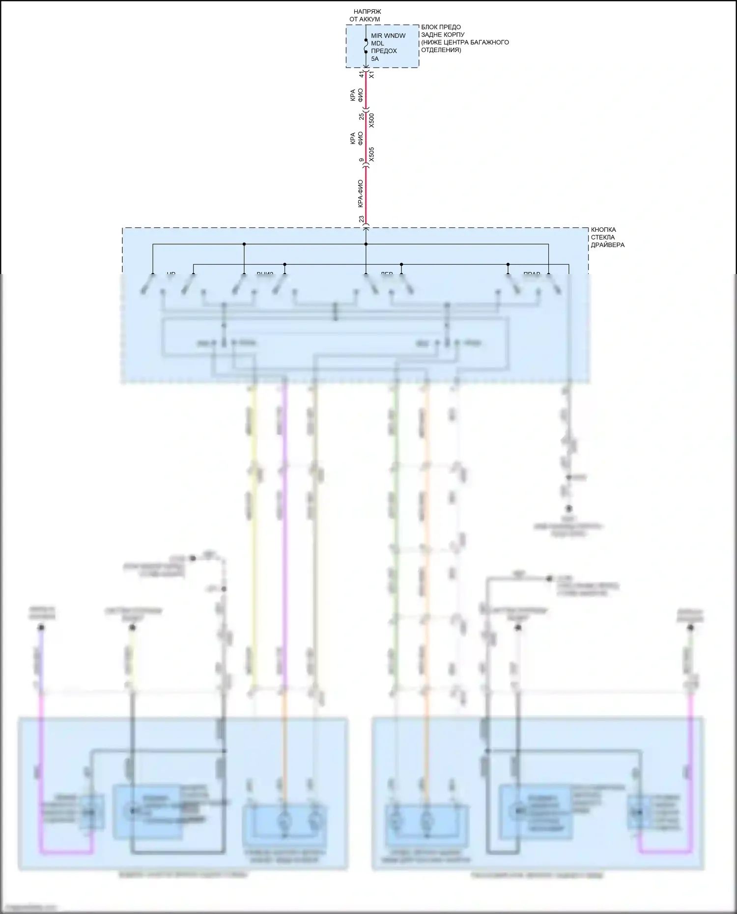 Camaro Chevrolet VI (2015-2018): Электросхема управления зеркалами заднего вида 