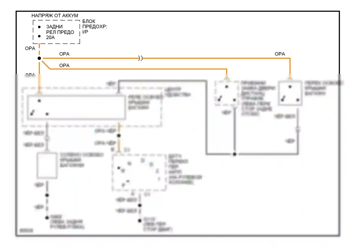 Caprice Chevrolet IV (1990-1996): Электросхема расцепителя багажника, с бесключевым доступом 