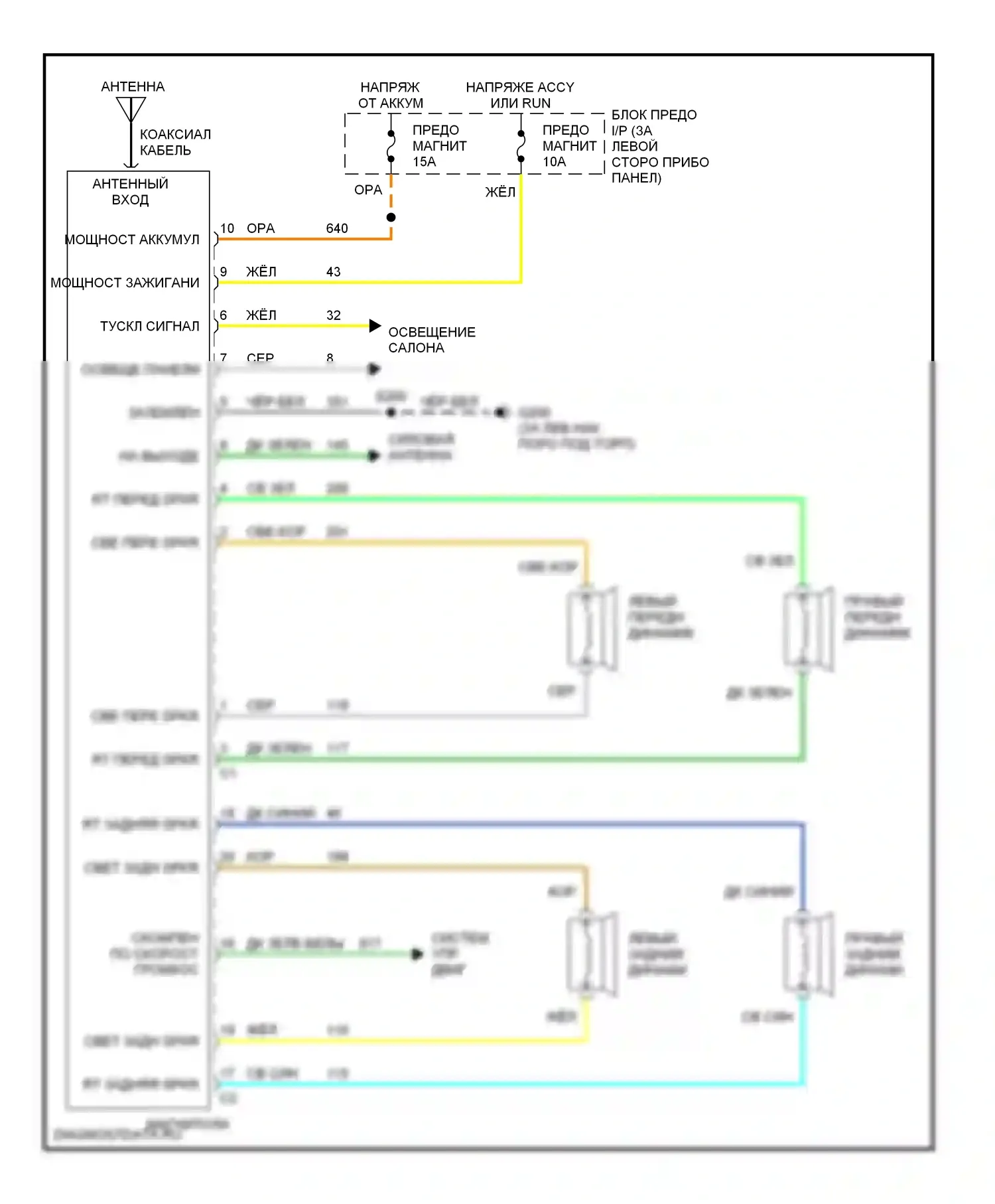 Caprice Chevrolet IV (1990-1996): Магнитола электросхем 