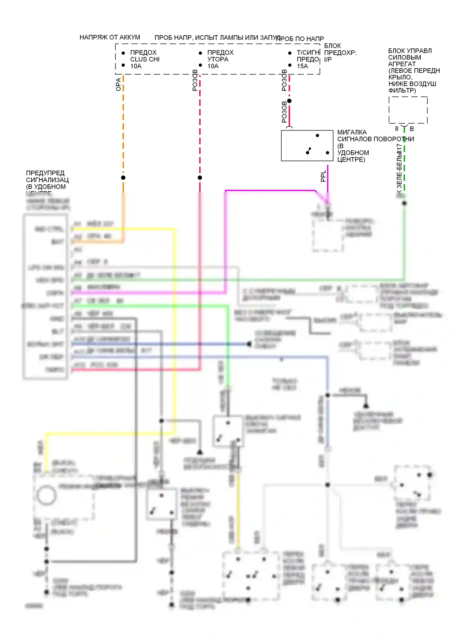 Caprice Chevrolet IV (1990-1996): Электросхемы системы оповещения 