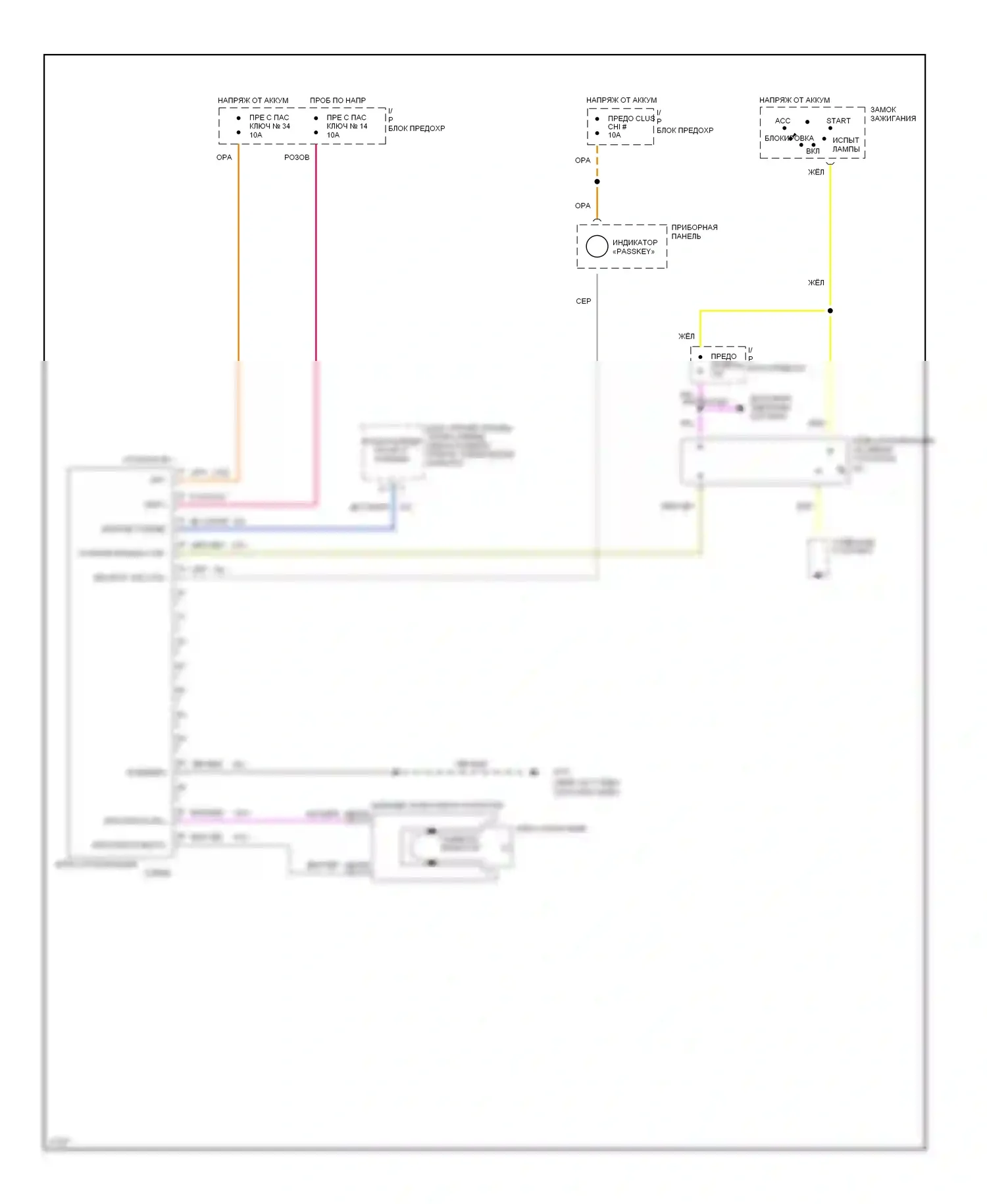 Caprice Chevrolet IV (1990-1996): Электросхема пассажирского ключа 