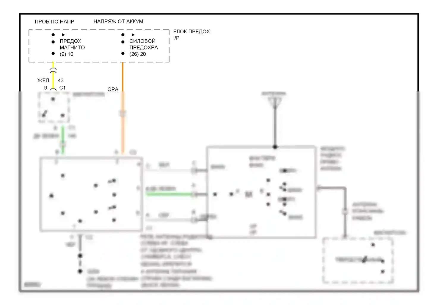 Caprice Chevrolet IV (1990-1996): Электросхема силовой антенны 