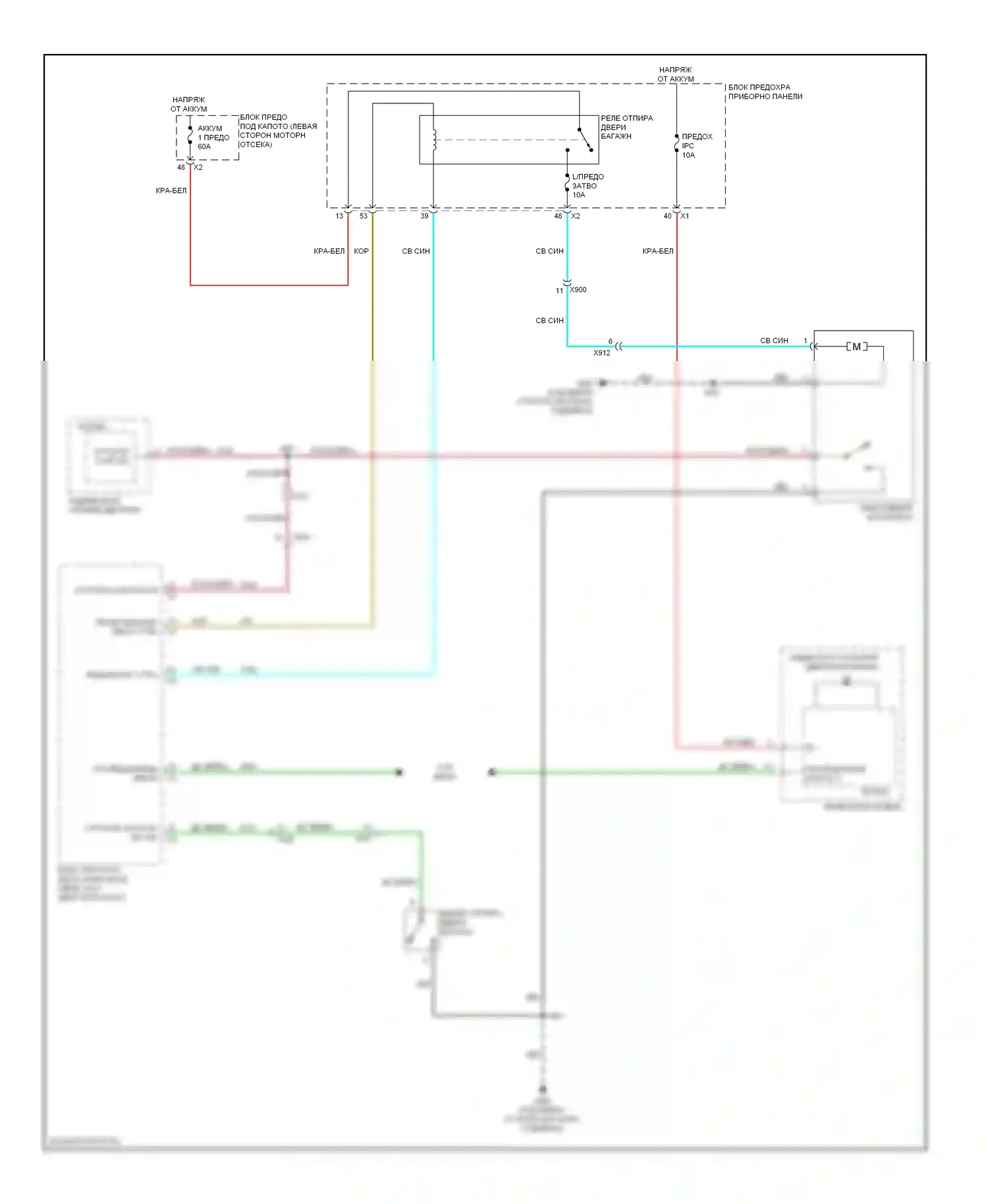 Captiva Chevrolet I рестайлинг 2 (2013-2016): Электросхема отпирания дверей багажника 