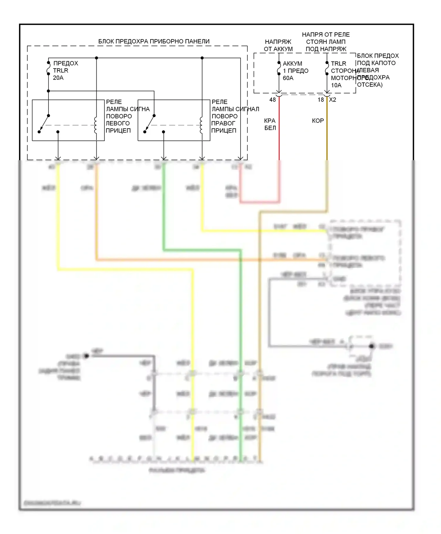 Captiva Chevrolet I рестайлинг 2 (2013-2016): Электросхема буксировки прицепа 