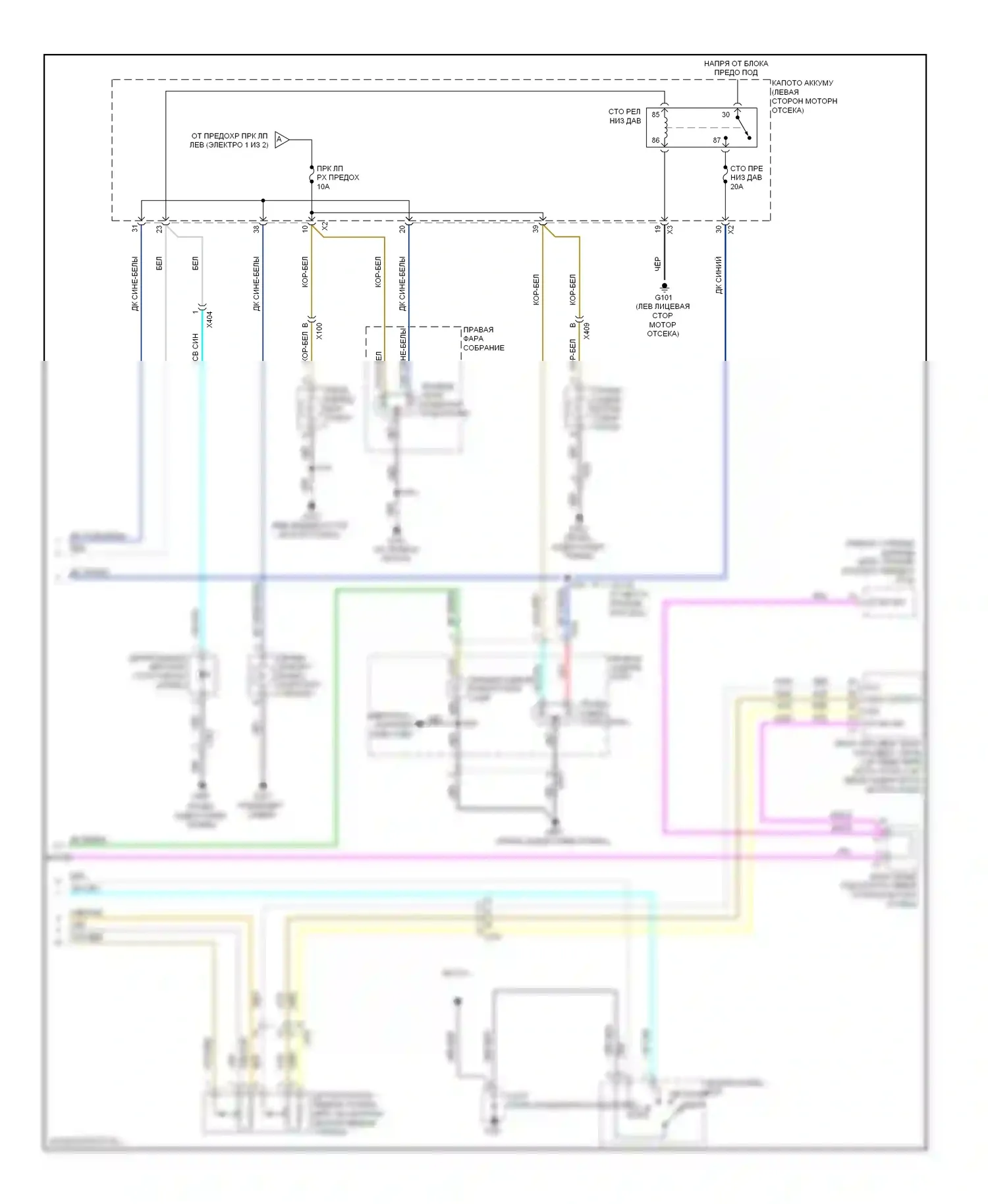 Captiva Chevrolet I рестайлинг 2 (2013-2016): Электросхема фар и фонарей (2 из 2) 