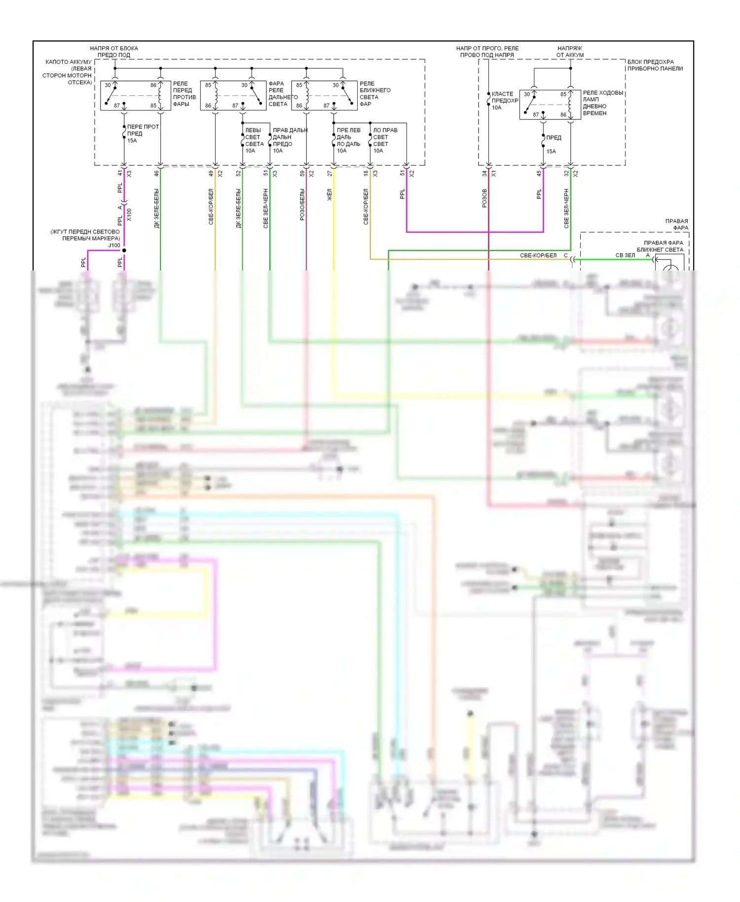 Captiva Chevrolet I рестайлинг 2 (2013-2016): Электросхема фар 