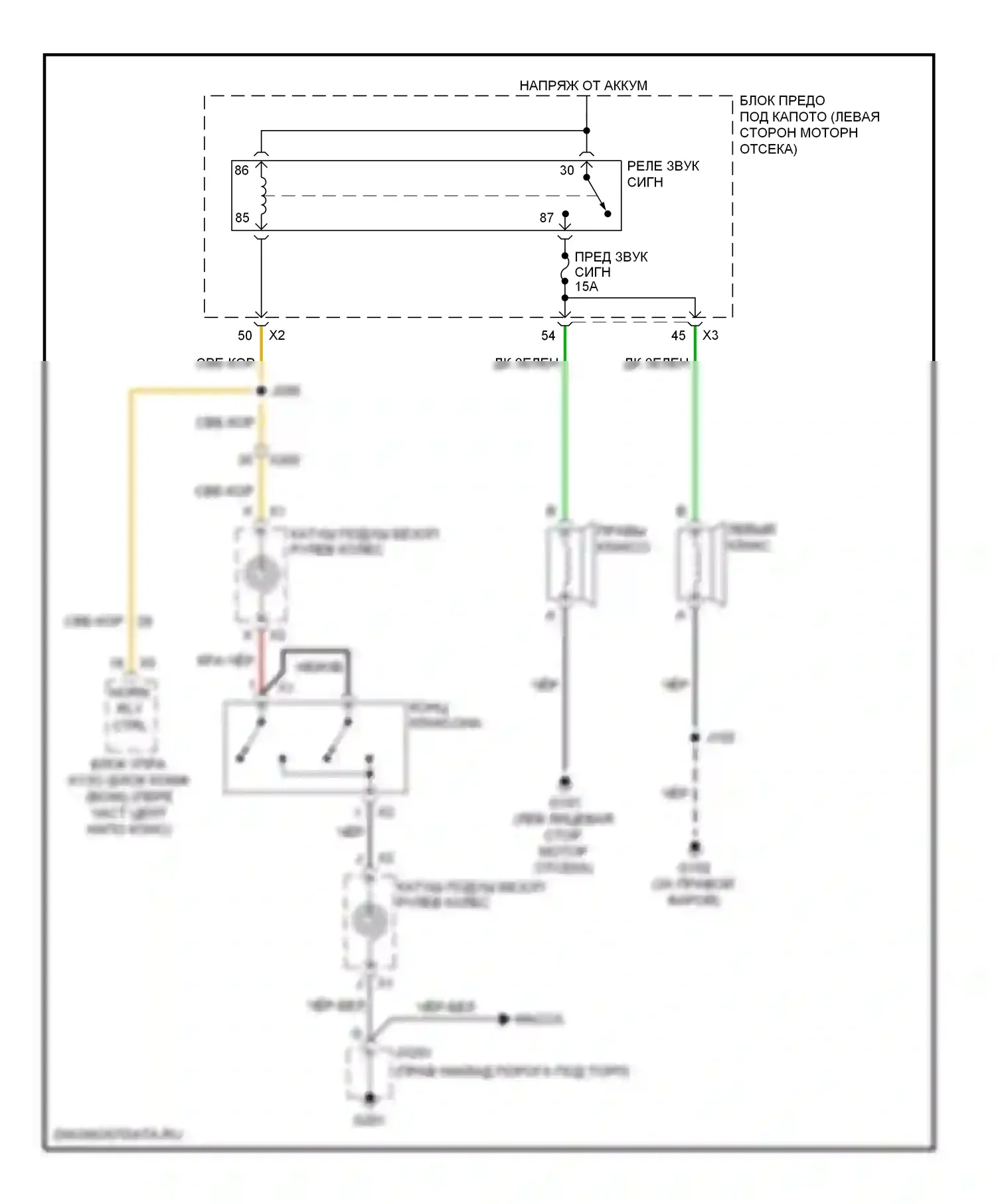 Captiva Chevrolet I рестайлинг 2 (2013-2016): Электросхема клаксона 