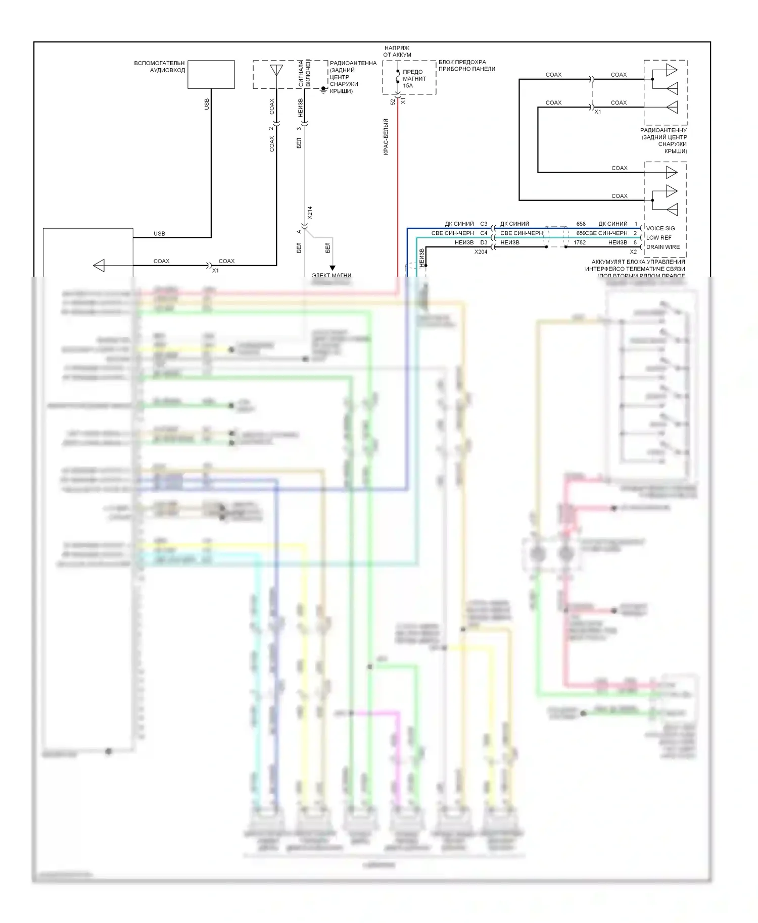 Captiva Chevrolet I рестайлинг 2 (2013-2016): Электросхема базовой магнитолы 