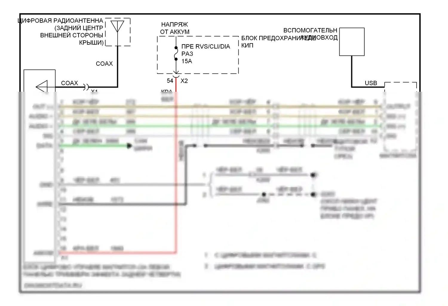 Captiva Chevrolet I рестайлинг 2 (2013-2016): Электросхема спутниковой магнитолы 