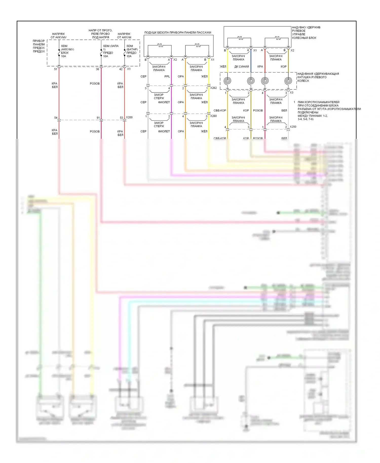Captiva Chevrolet I рестайлинг 2 (2013-2016): Электросхема подушек безопасности (2 из 2) 