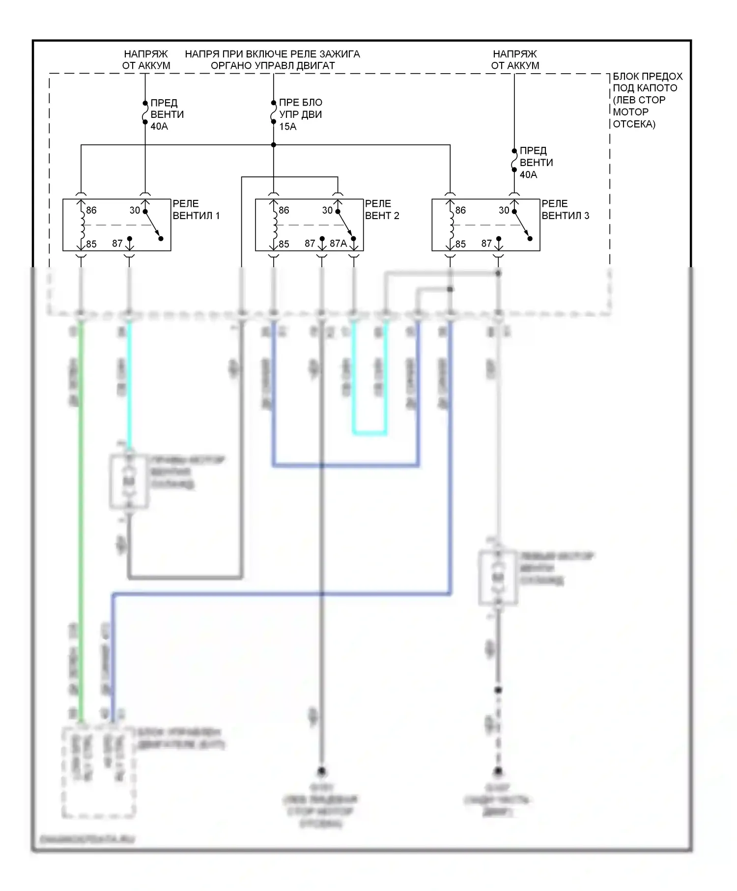 Captiva Chevrolet I рестайлинг 2 (2013-2016): 3,0л vin 5, электросхема вентилятора охлаждения 