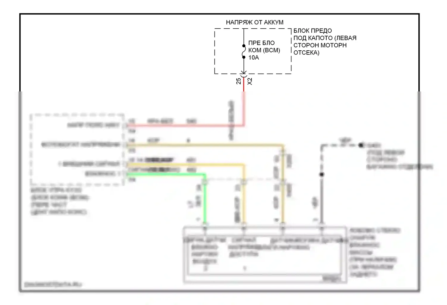 Captiva Chevrolet I рестайлинг (2011-2013): Электросхема датчика влажности 