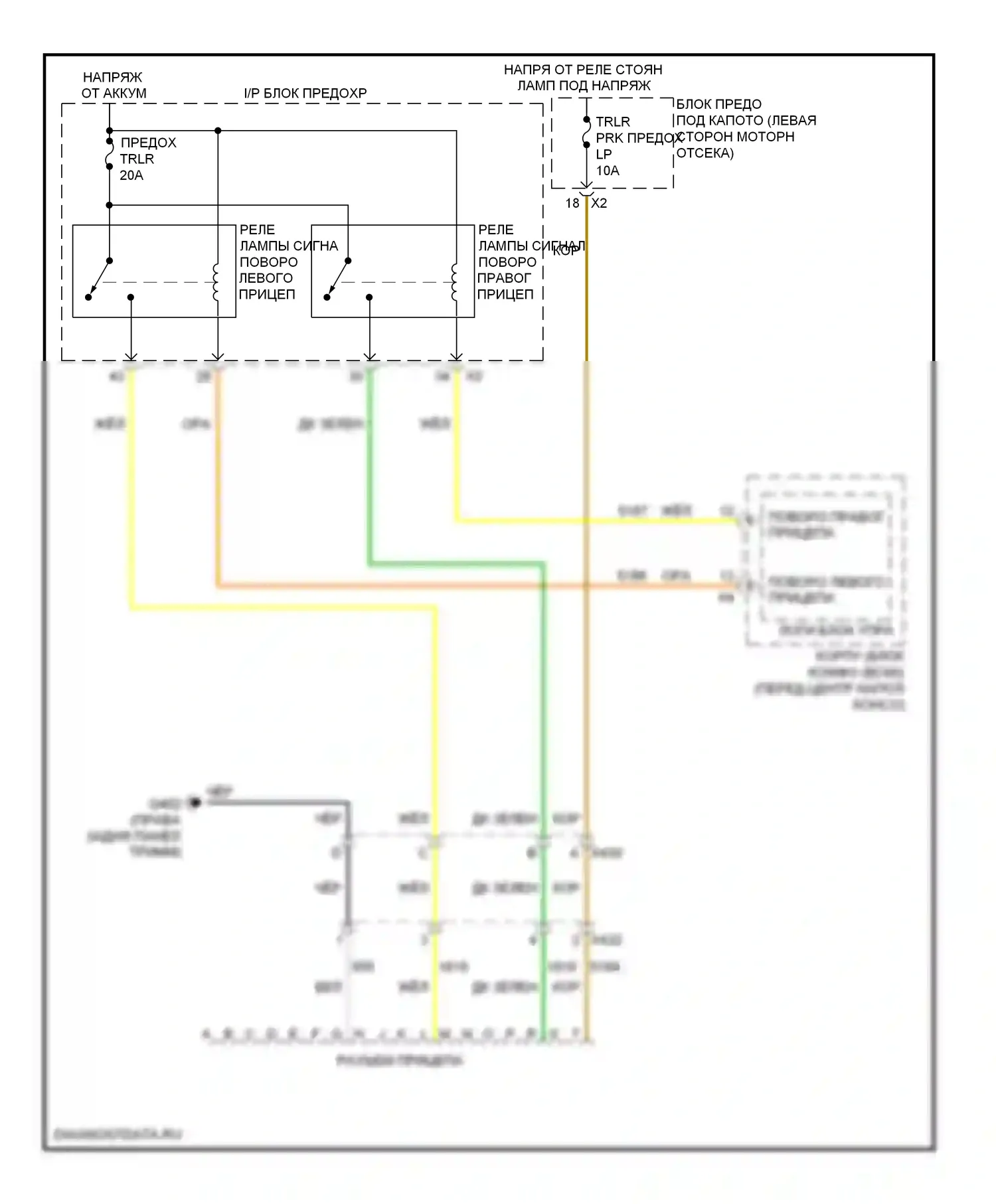 Captiva Chevrolet I рестайлинг (2011-2013): Электросхема буксировки прицепа 