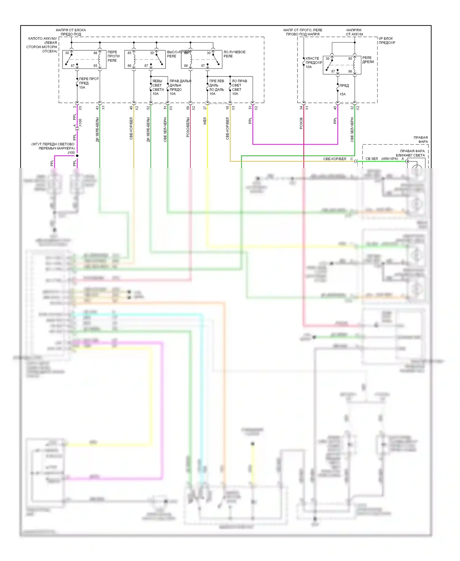 Captiva Chevrolet I рестайлинг (2011-2013): Электросхема фар 
