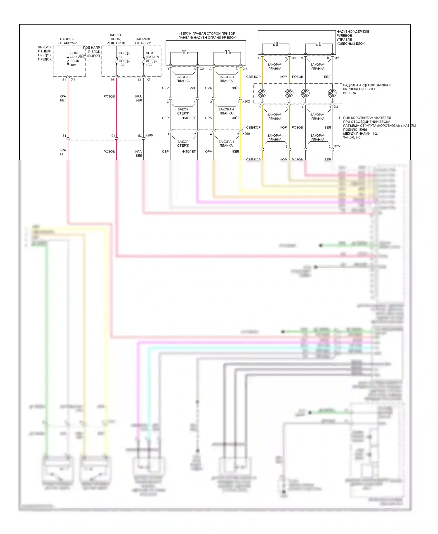 Captiva Chevrolet I рестайлинг (2011-2013): Электросхема подушек безопасности (2 из 2) 