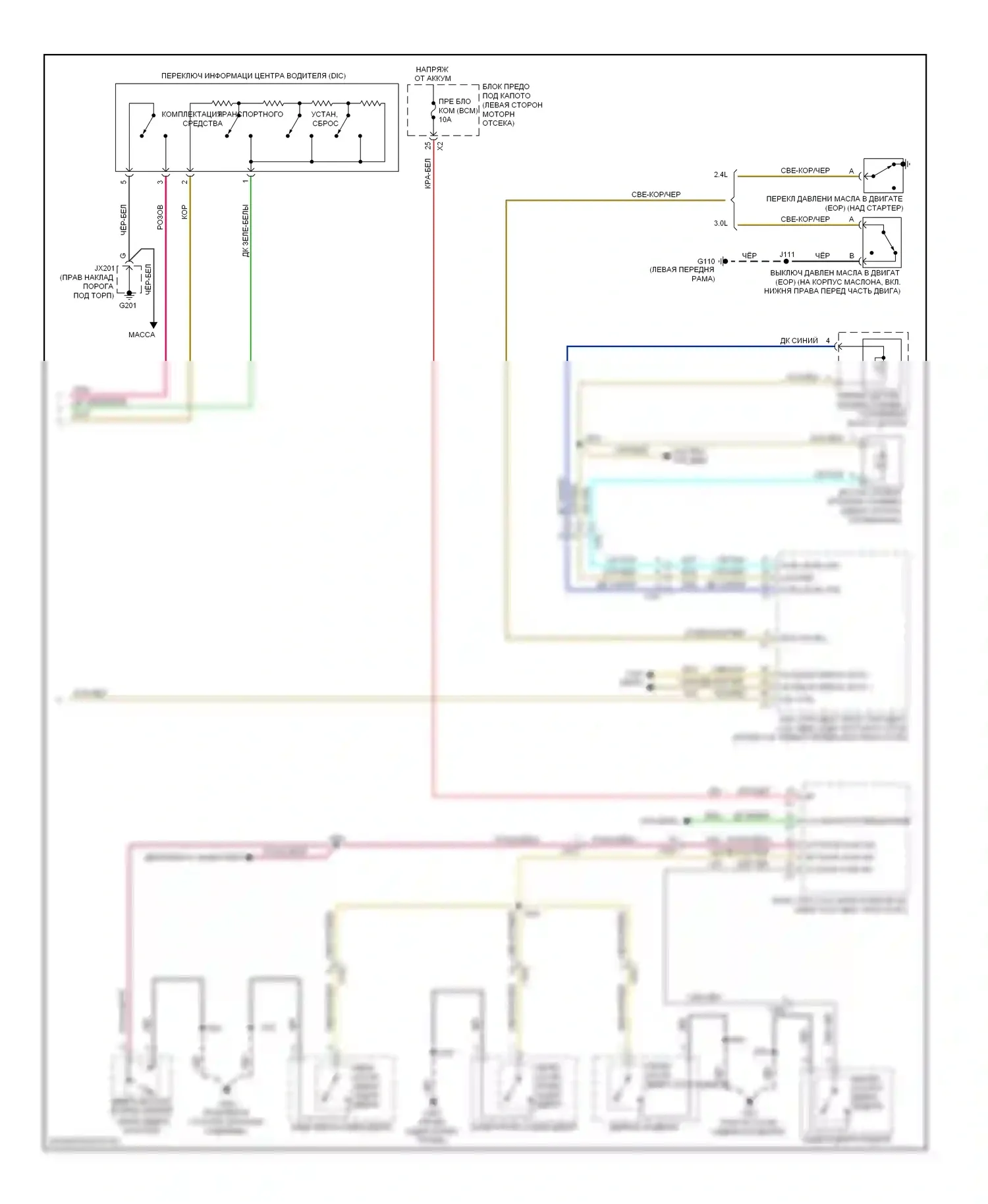 Captiva Chevrolet I рестайлинг (2011-2013): Электросхема приборной панели (2 из 2) 