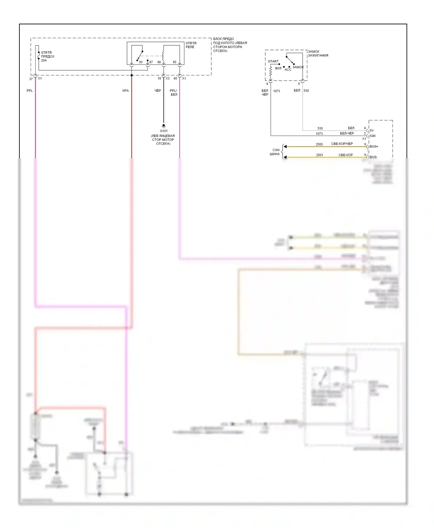 Captiva Chevrolet I рестайлинг (2011-2013): Электросхема стартера 
